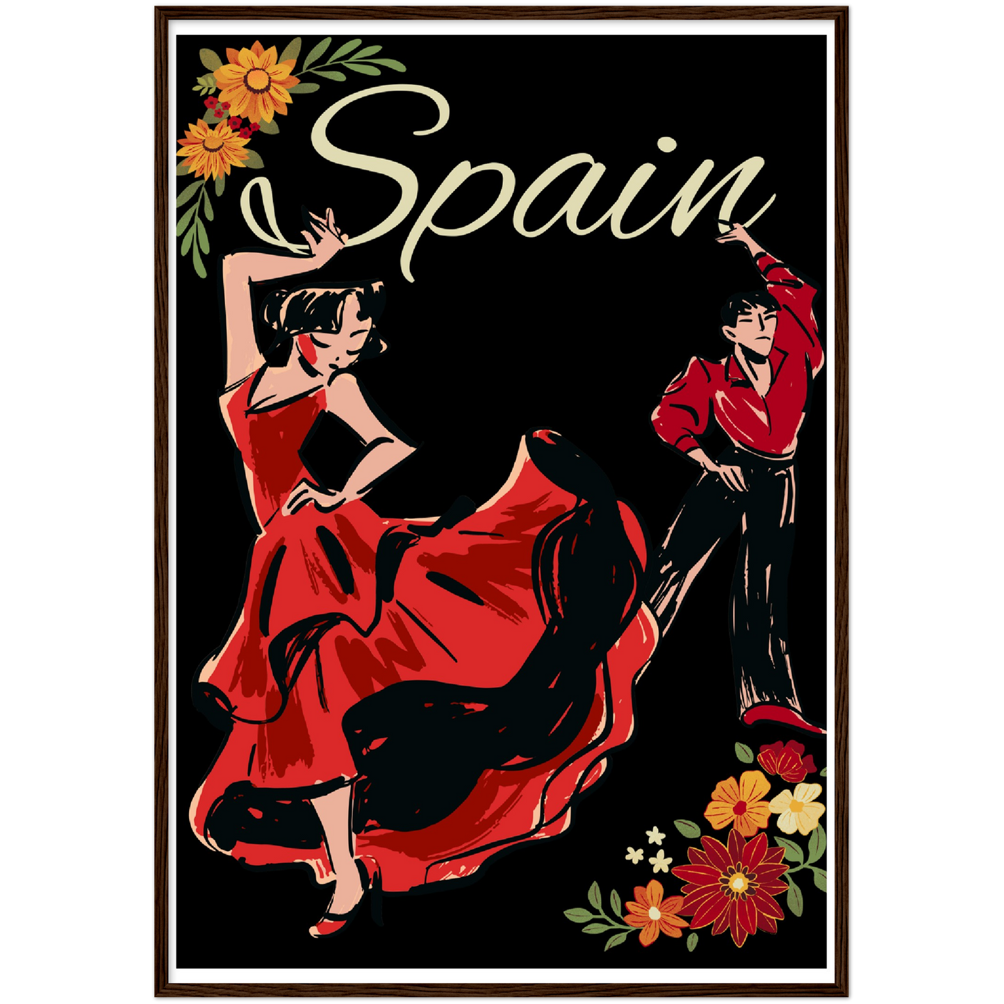 Spain Premium Matte Paper Wooden Framed Poster