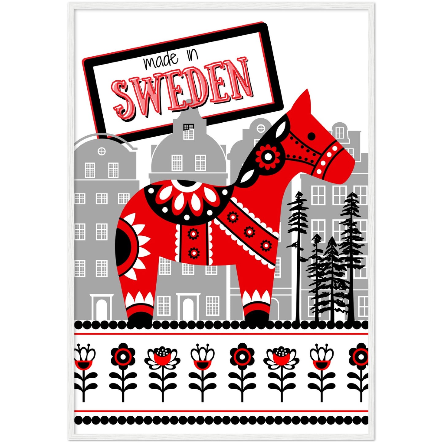 Sweden Premium Wooden Framed Poster