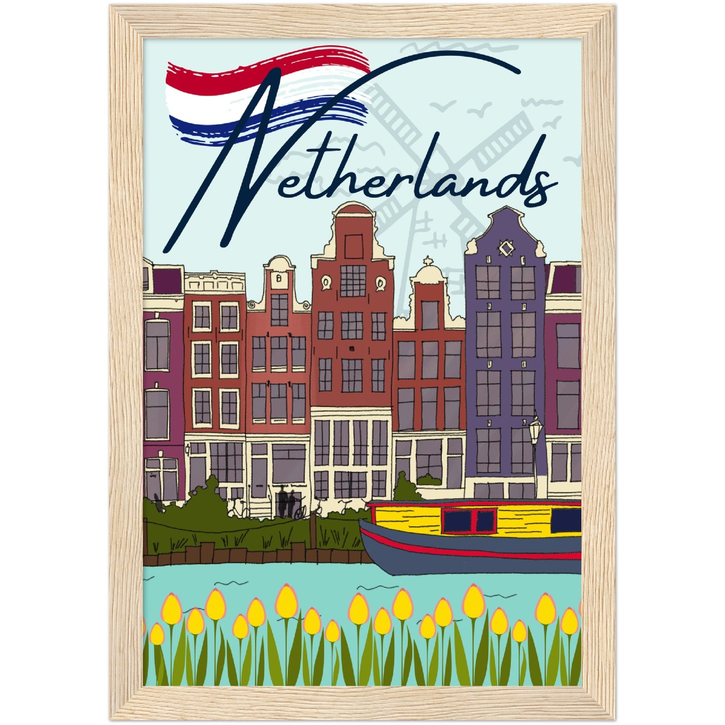 Netherlands Premium Wooden Framed Poster