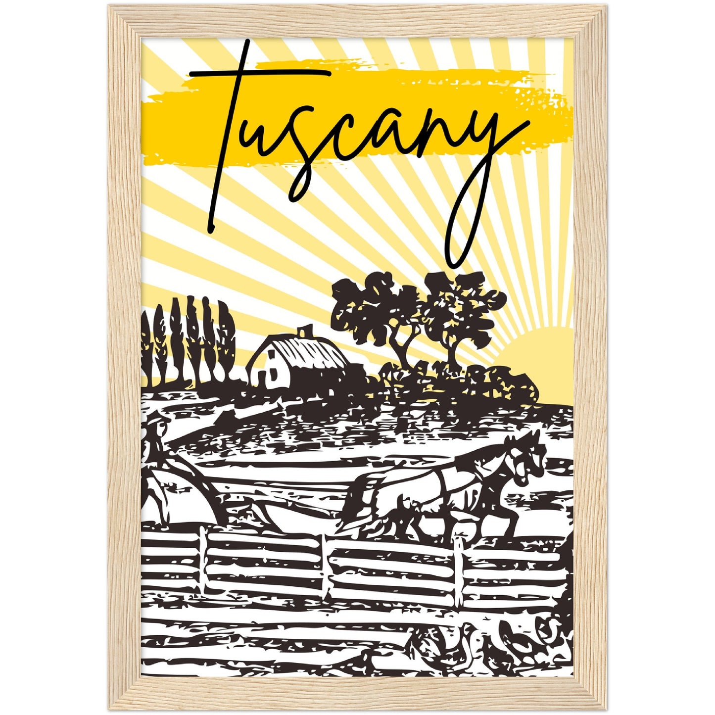 Tuscan Sunrise Premium Wooden Framed Poster