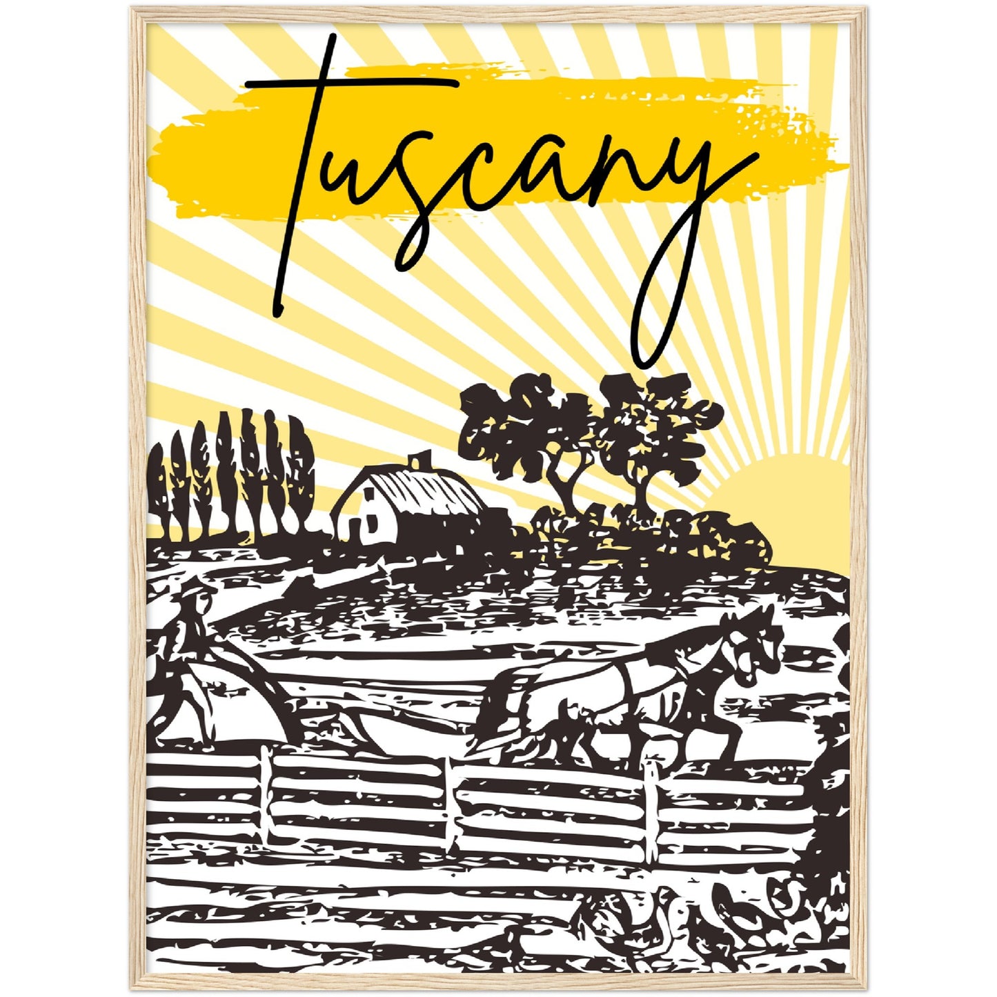 Tuscan Sunrise Premium Wooden Framed Poster