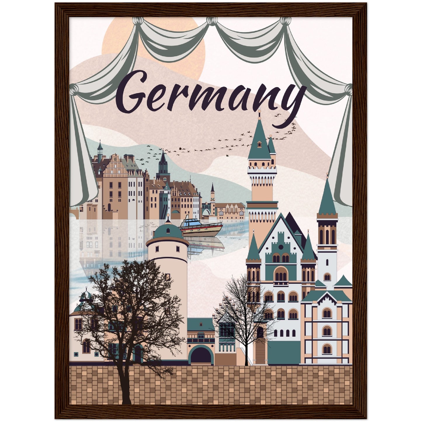 Germany Premium Wooden Framed Poster