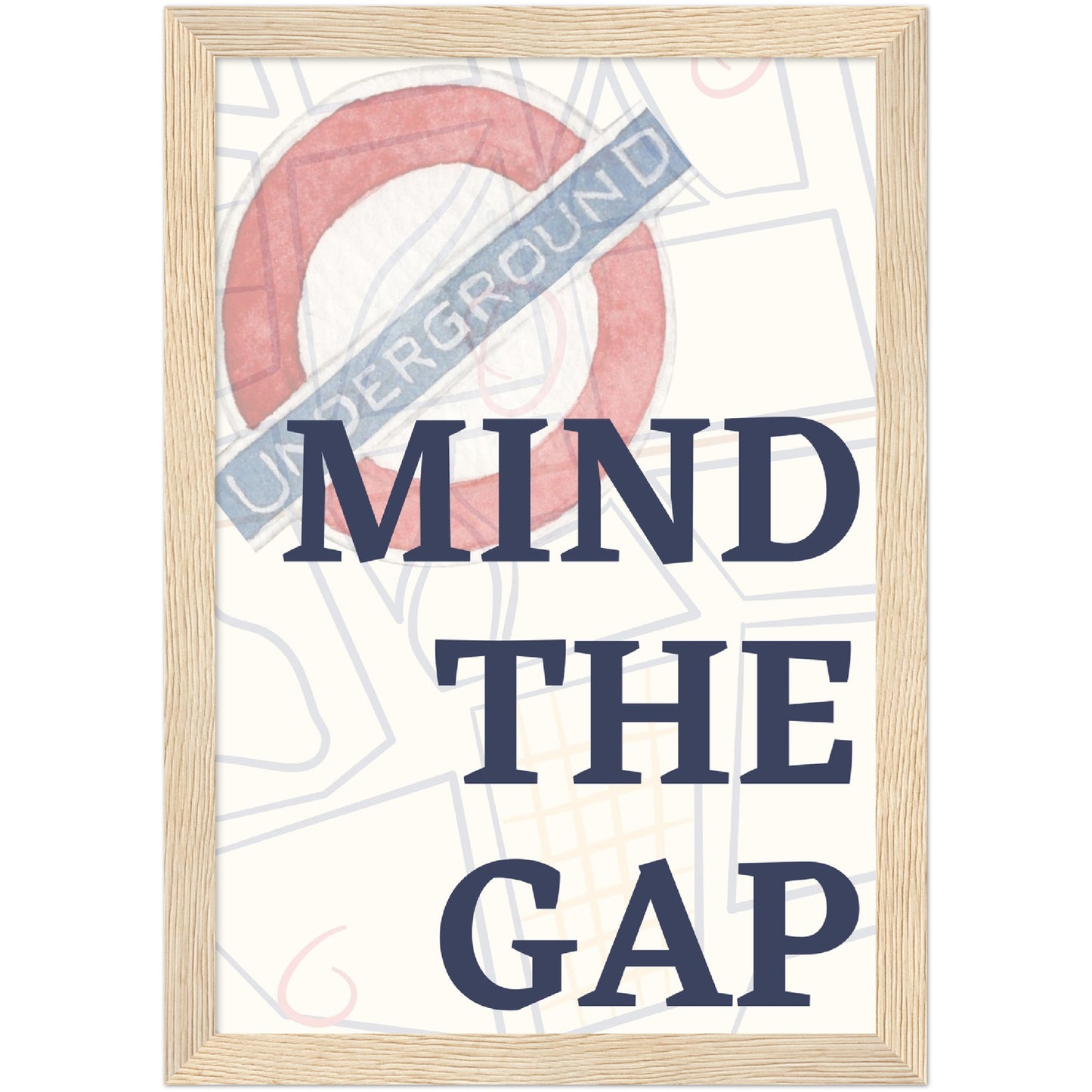 Mind the gap Underground Premium Wooden Framed Poster