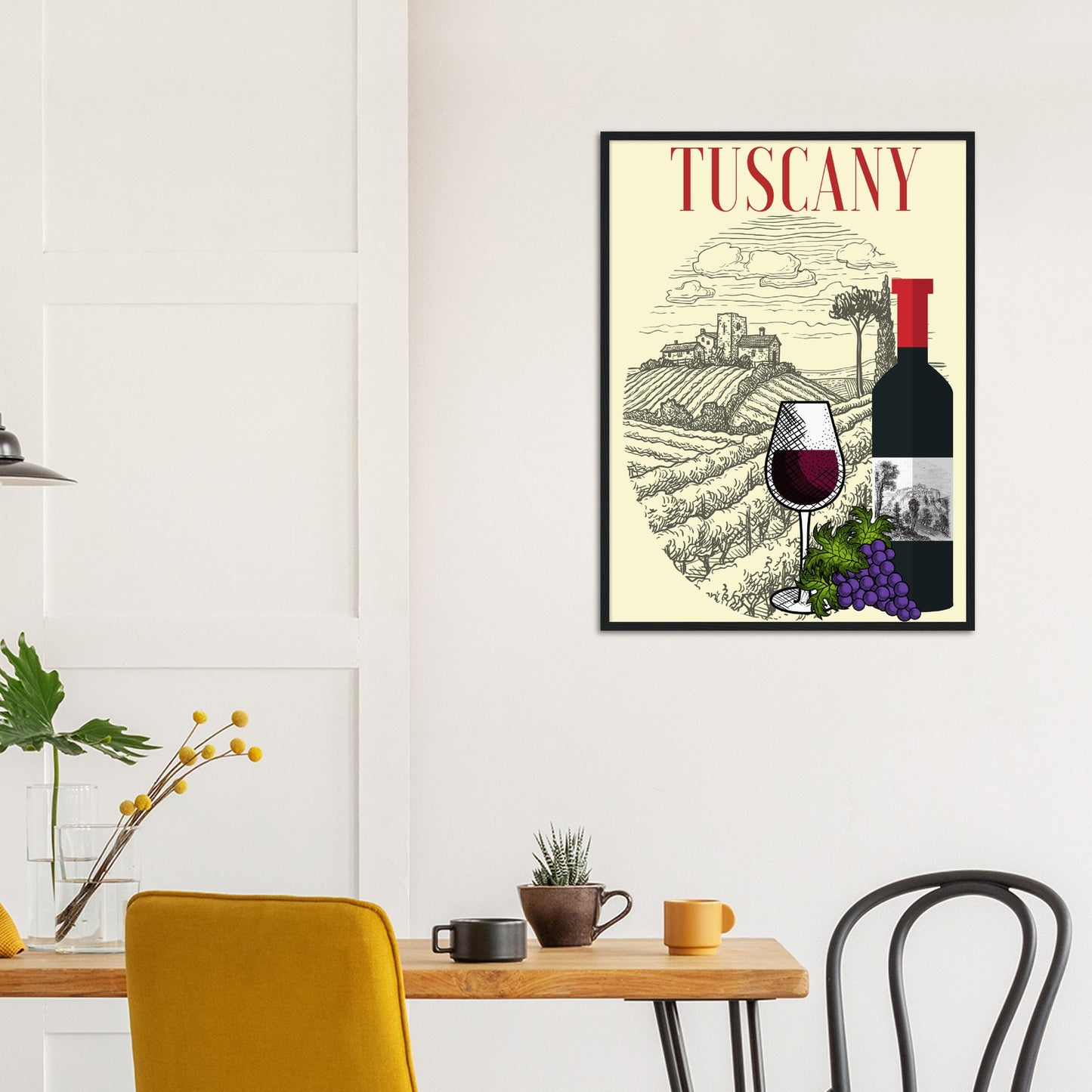 Tuscan Wine Premium Wooden Framed Poster