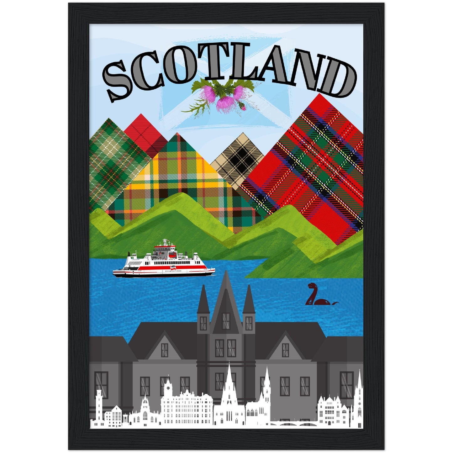 Scotland Premium Wooden Framed Poster