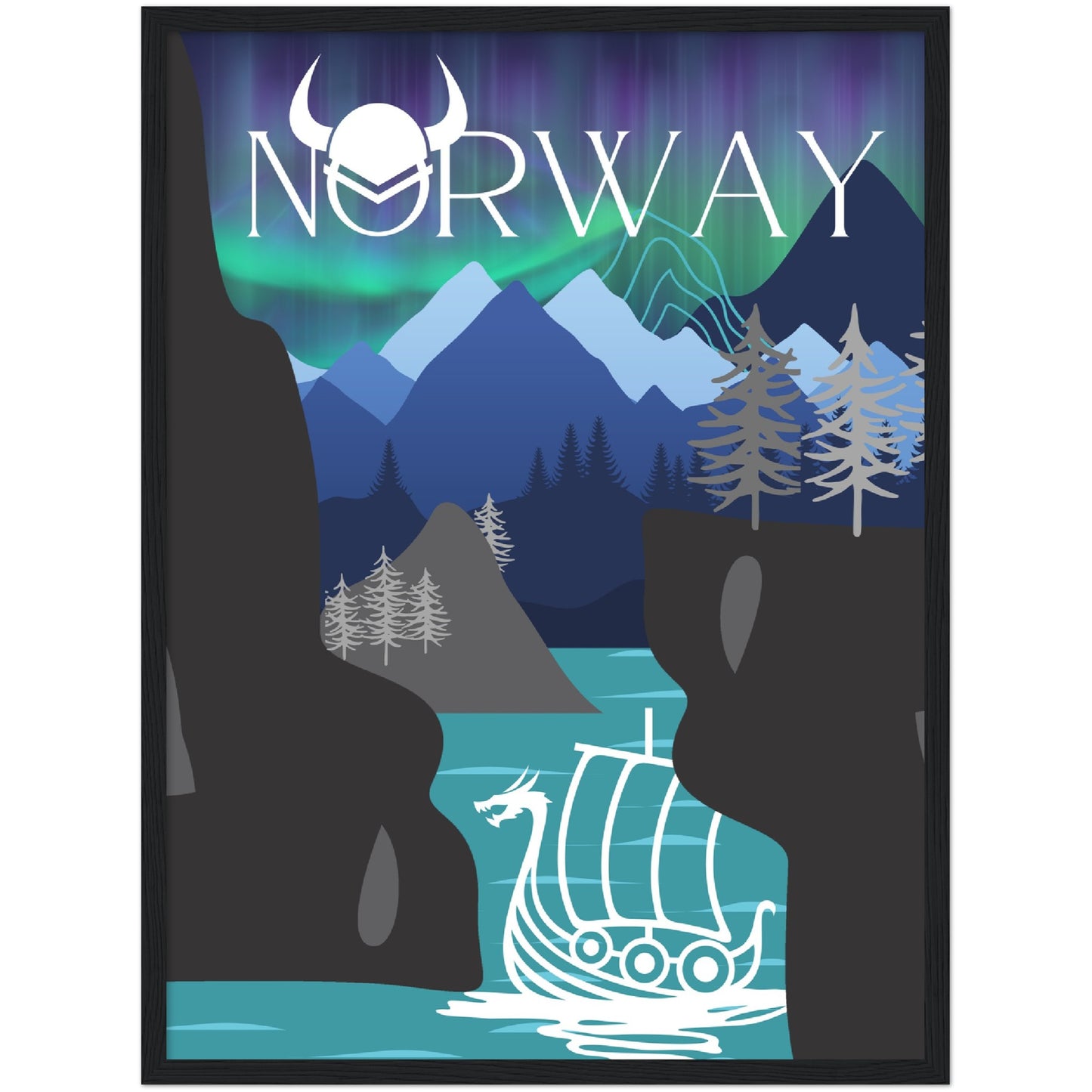 Norway Premium Wooden Framed Poster