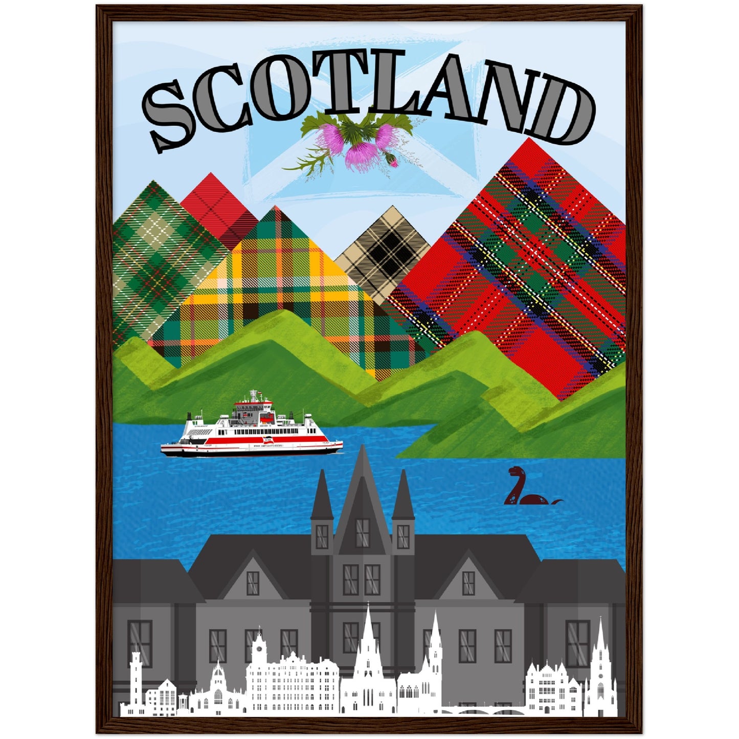 Scotland Premium Wooden Framed Poster