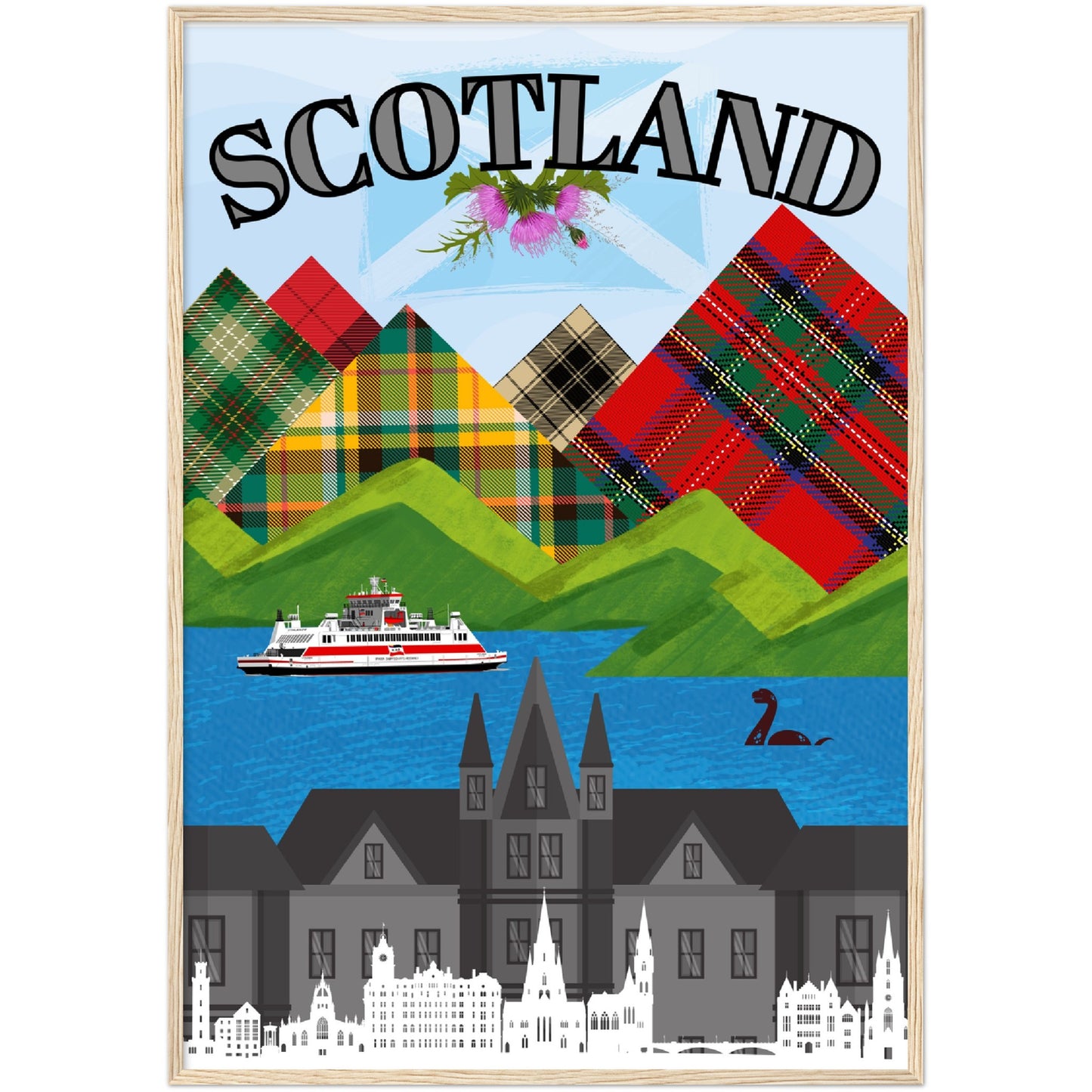 Scotland Premium Wooden Framed Poster