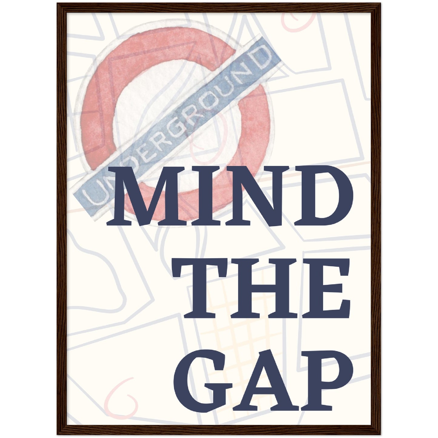 Mind the gap Underground Premium Wooden Framed Poster