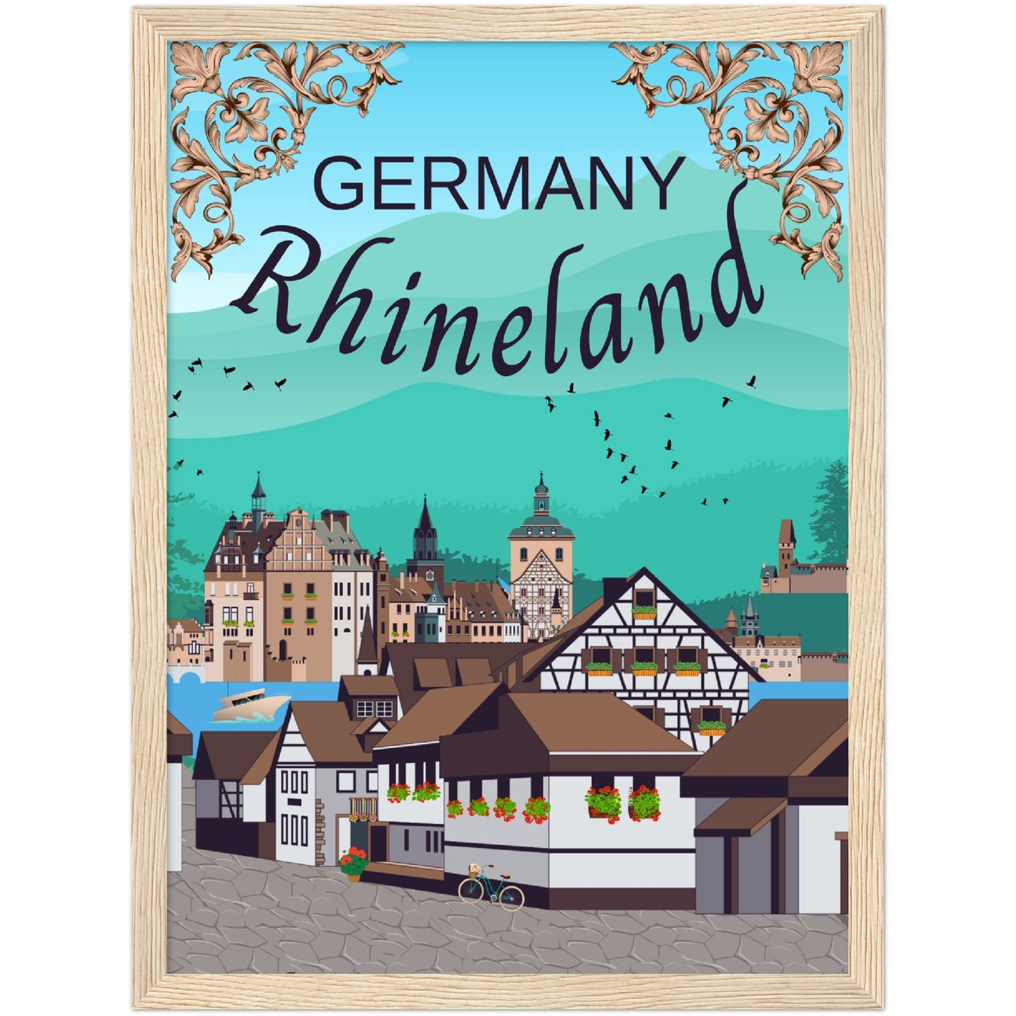 Germany Rhineland Premium Wooden Framed Poster