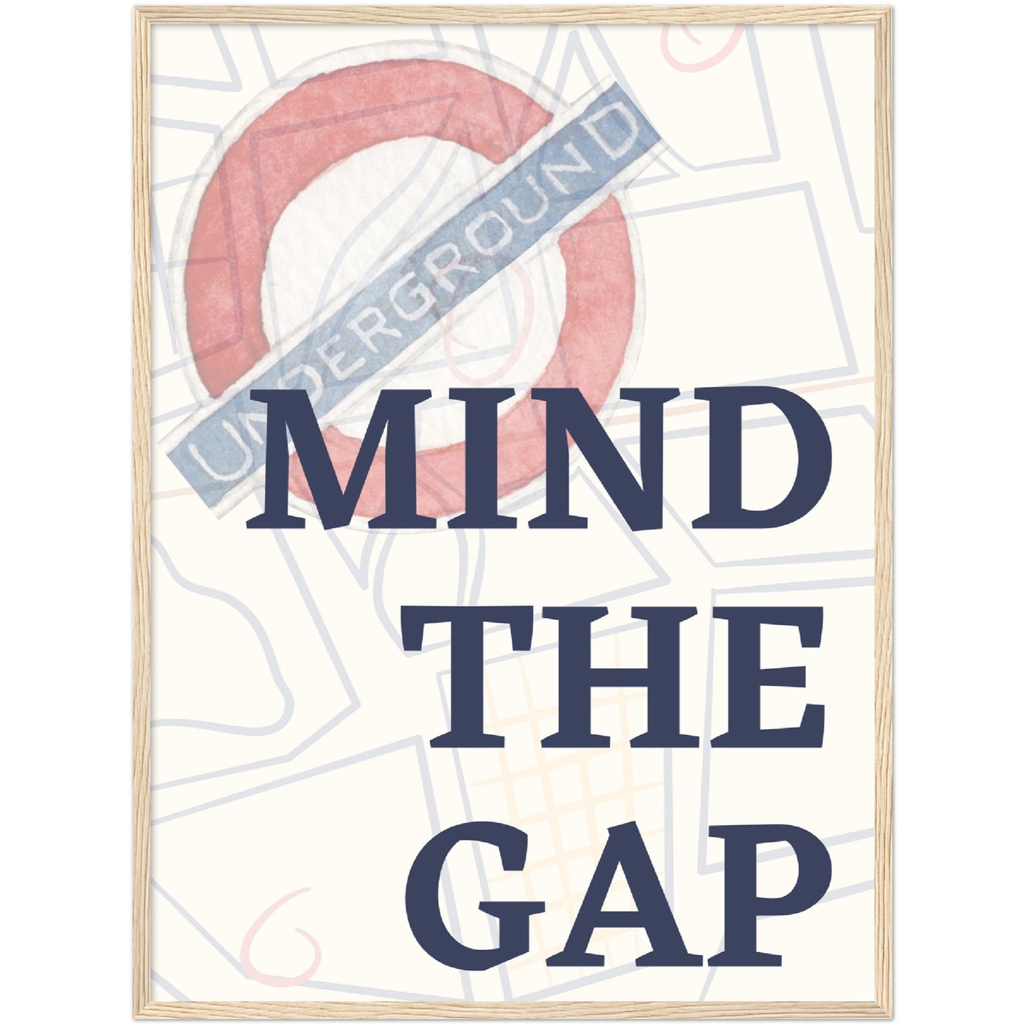 Mind the gap Underground Premium Wooden Framed Poster