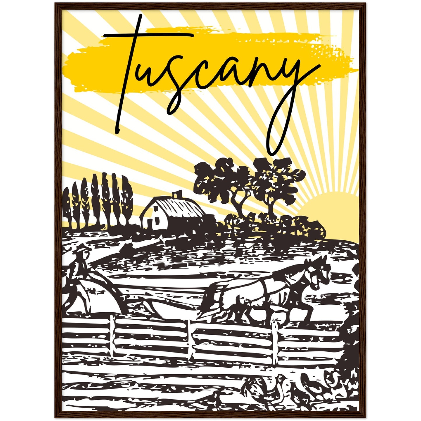 Tuscan Sunrise Premium Wooden Framed Poster