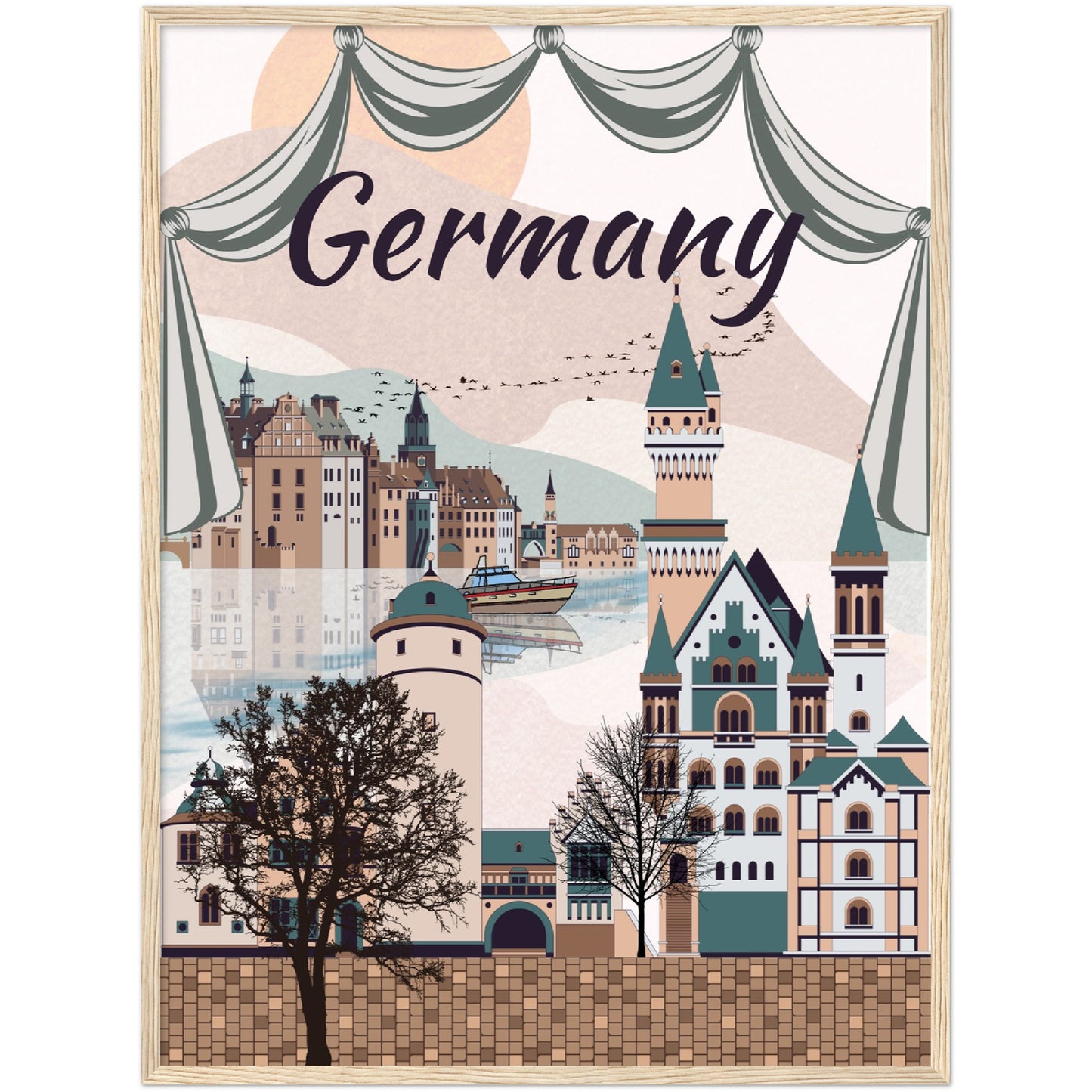 Germany Premium Wooden Framed Poster