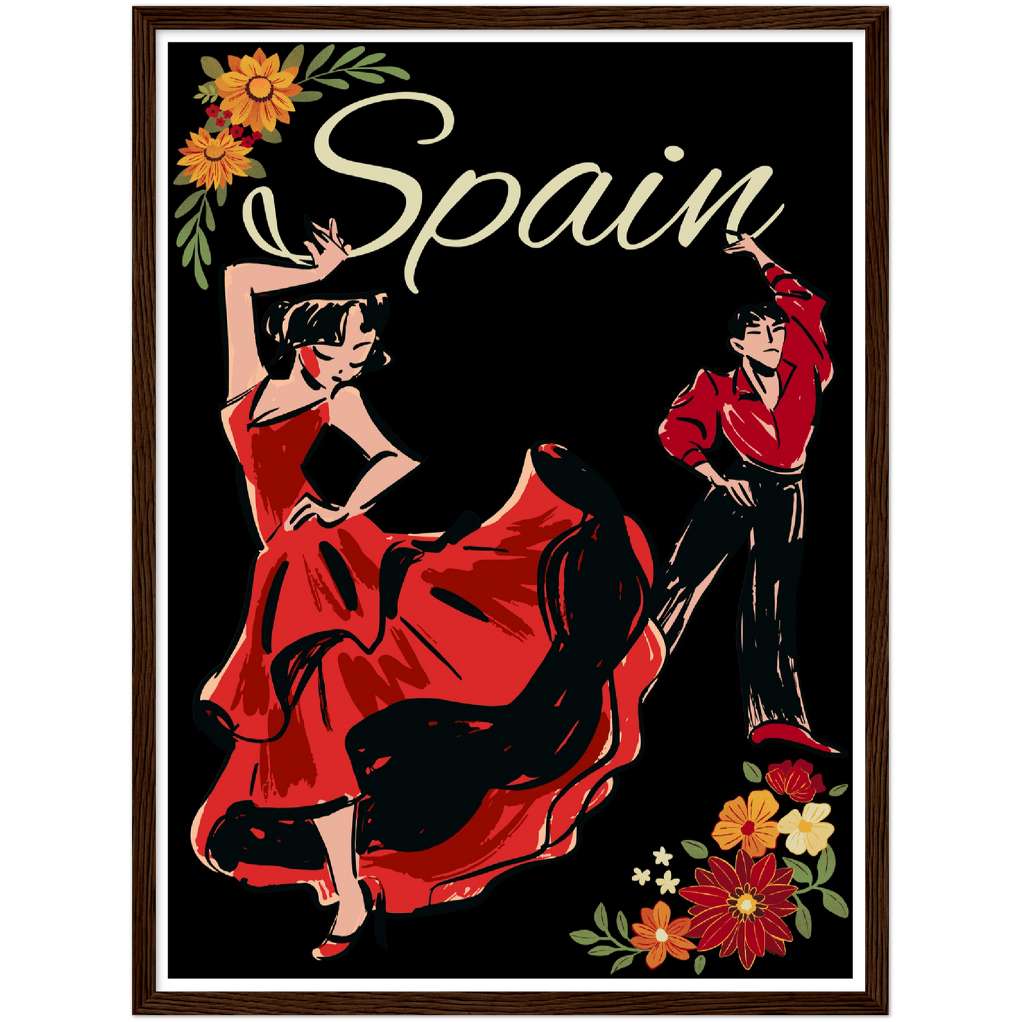 Spain Premium Matte Paper Wooden Framed Poster