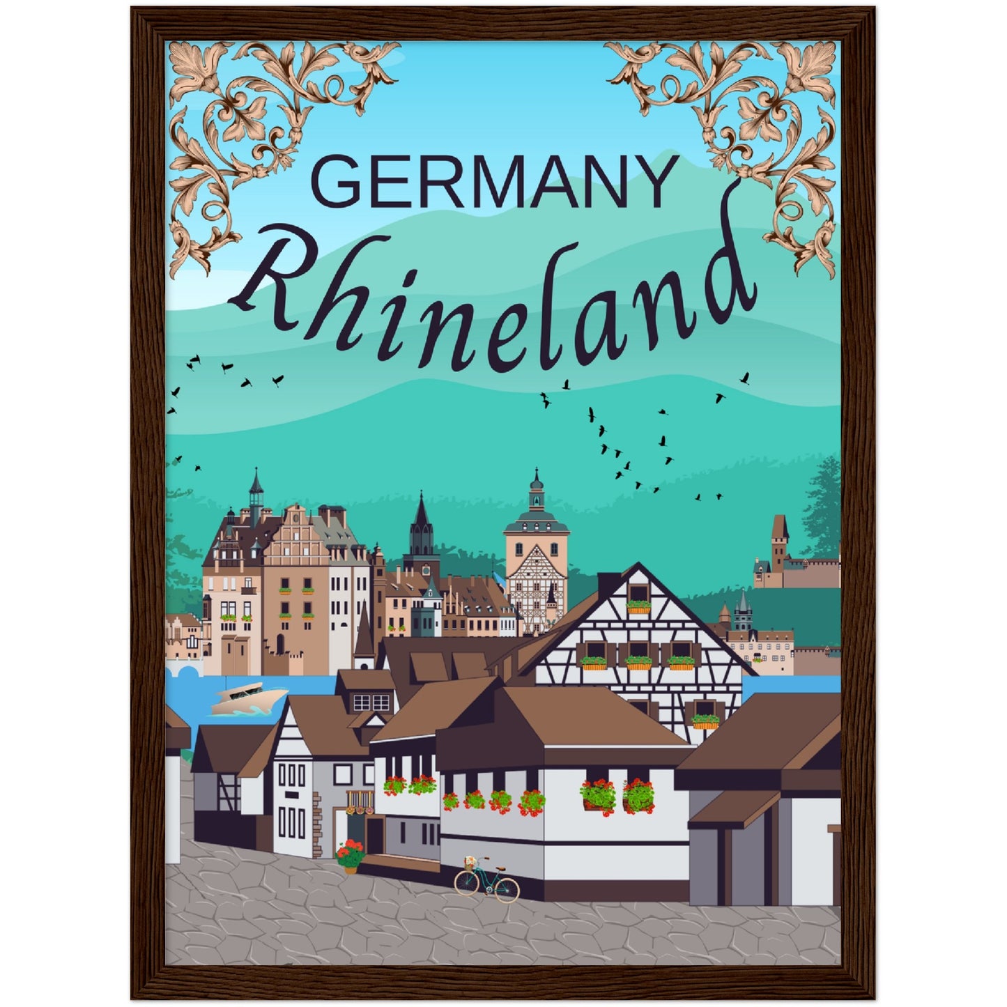 Germany Rhineland Premium Wooden Framed Poster