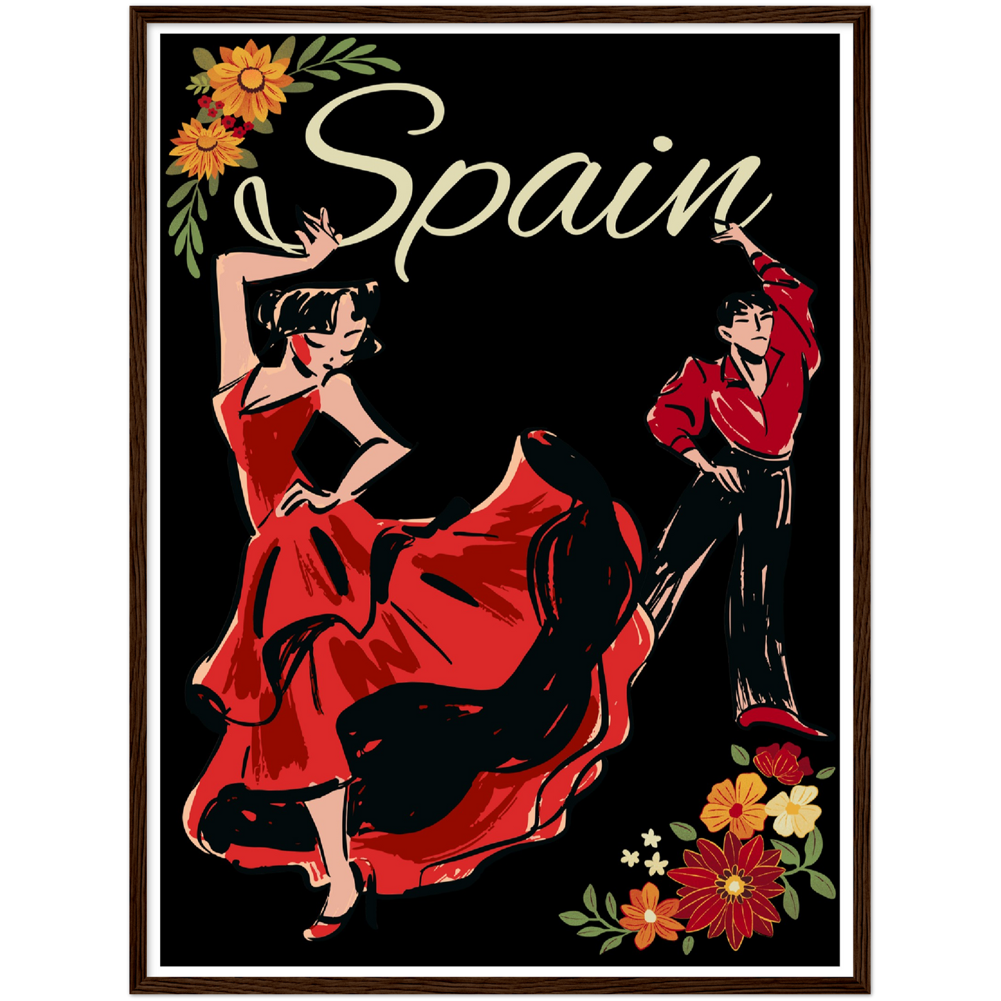 Spain Premium Matte Paper Wooden Framed Poster