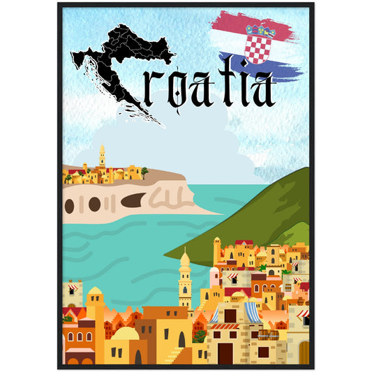 Croatia Premium Wooden Framed Poster