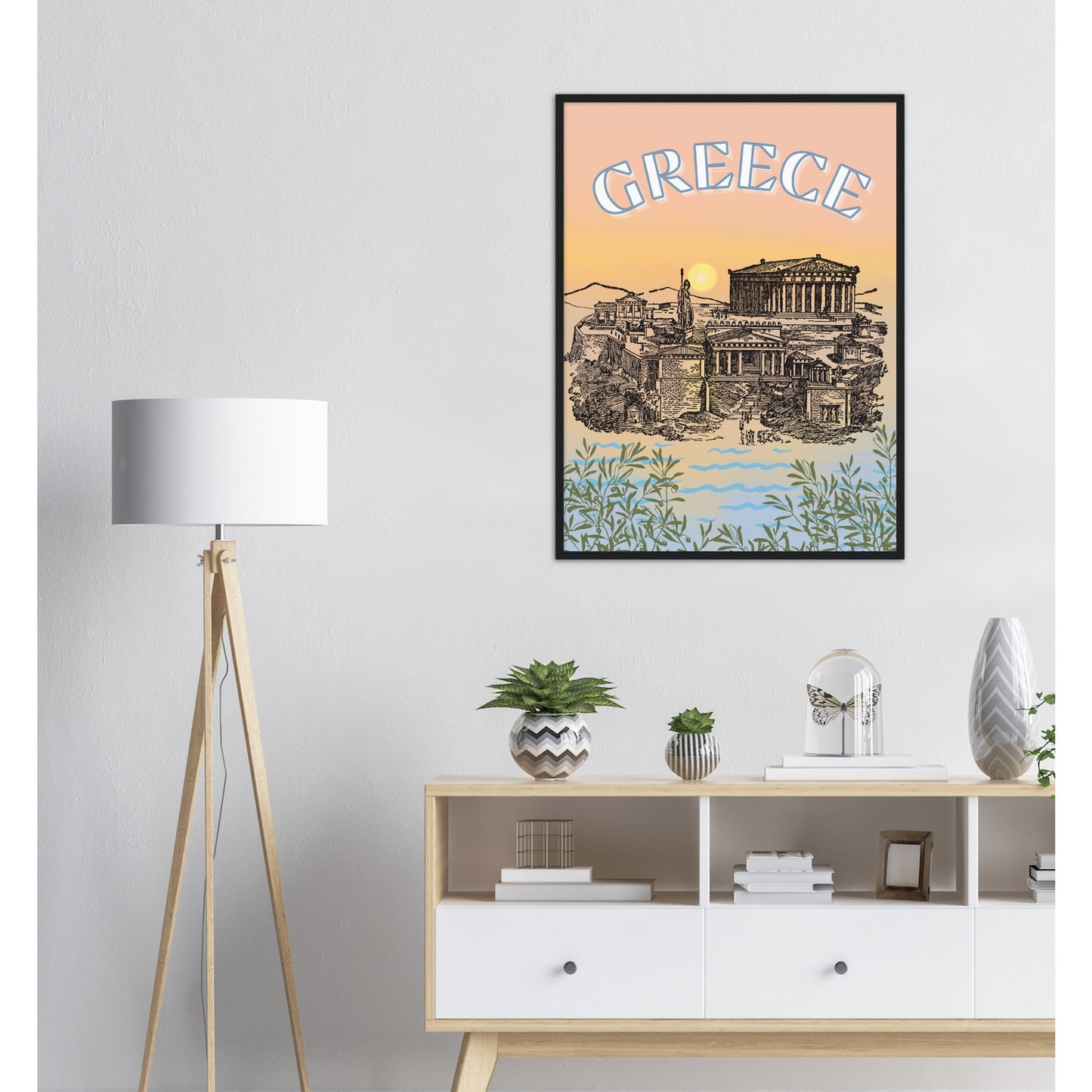 Greece Premium Wooden Framed Poster