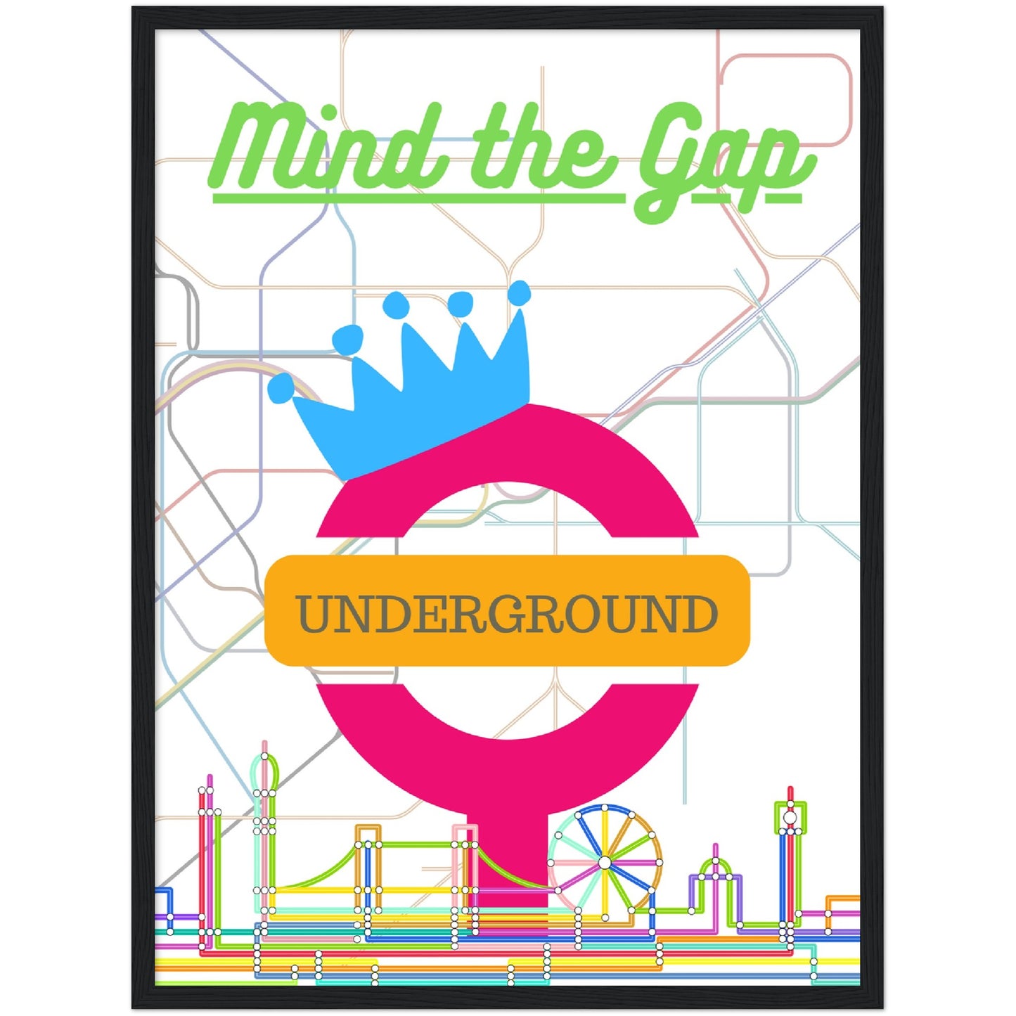 Mind the Gap Premium Wooden Framed Poster