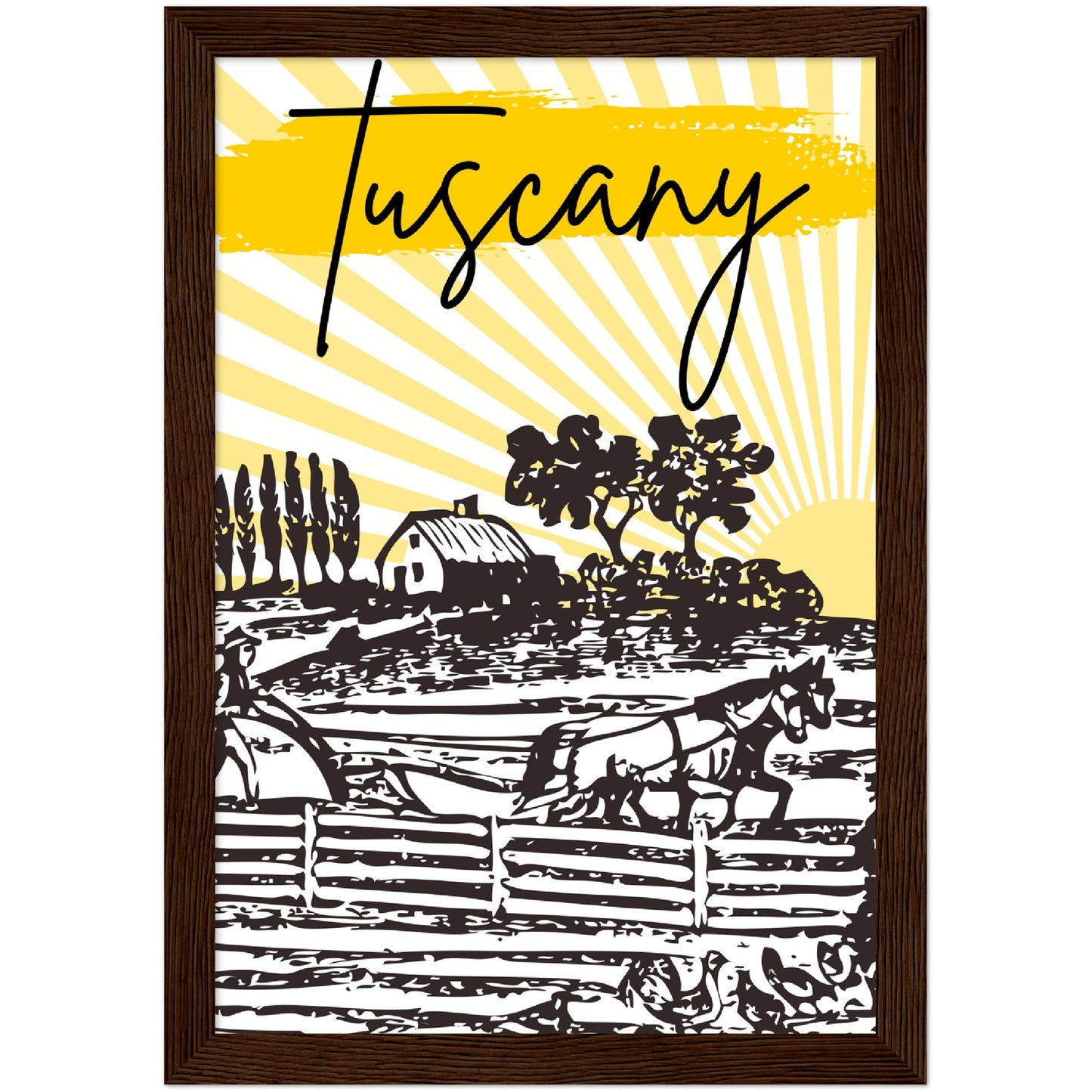 Tuscan Sunrise Premium Wooden Framed Poster