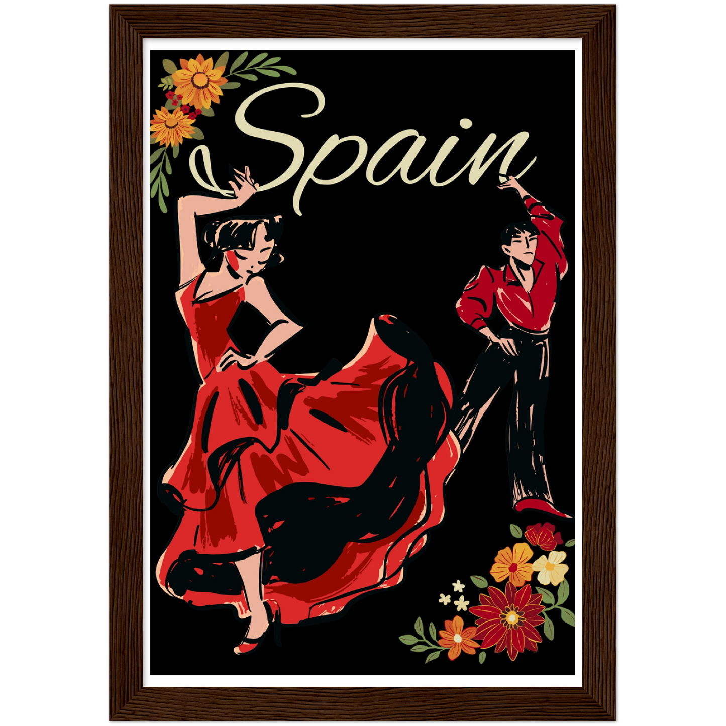 Spain Premium Matte Paper Wooden Framed Poster