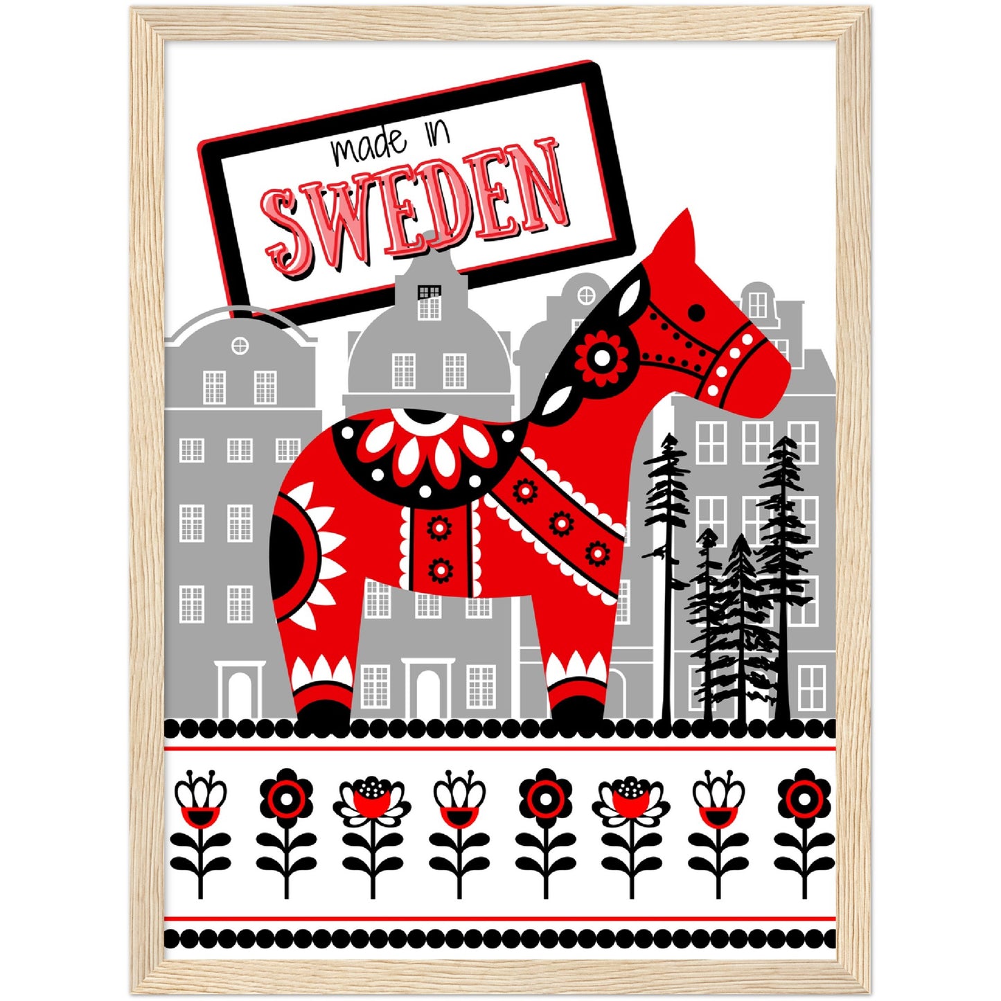 Sweden Premium Wooden Framed Poster