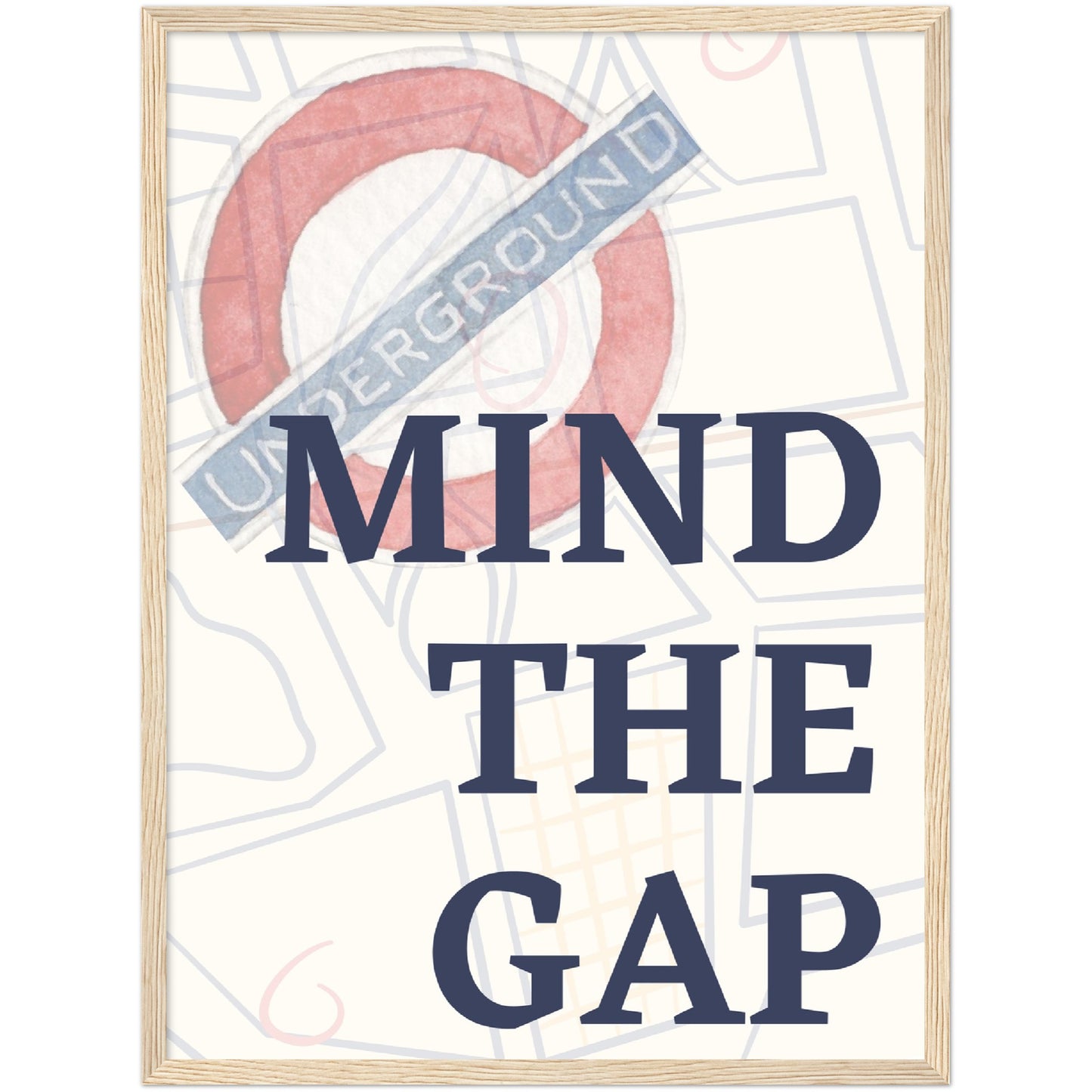 Mind the gap Underground Premium Wooden Framed Poster