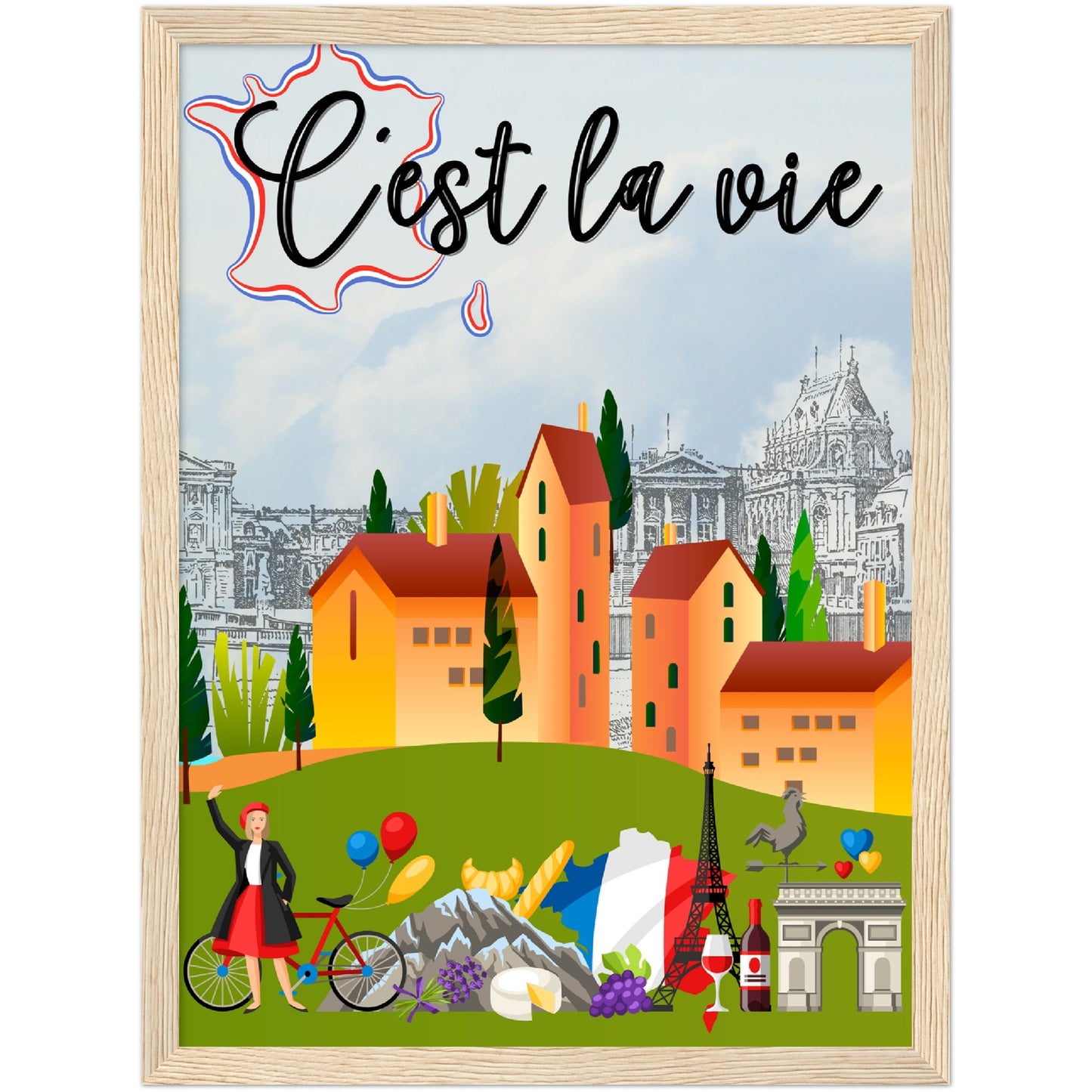 C'est la vie Premium Wooden Framed Poster