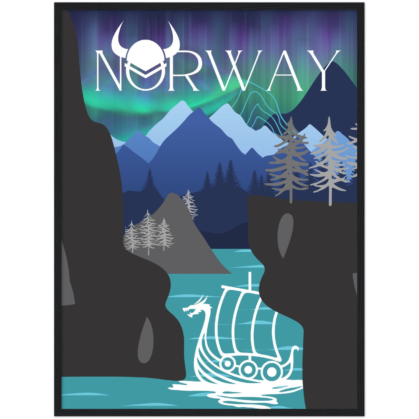 Norway Premium Wooden Framed Poster