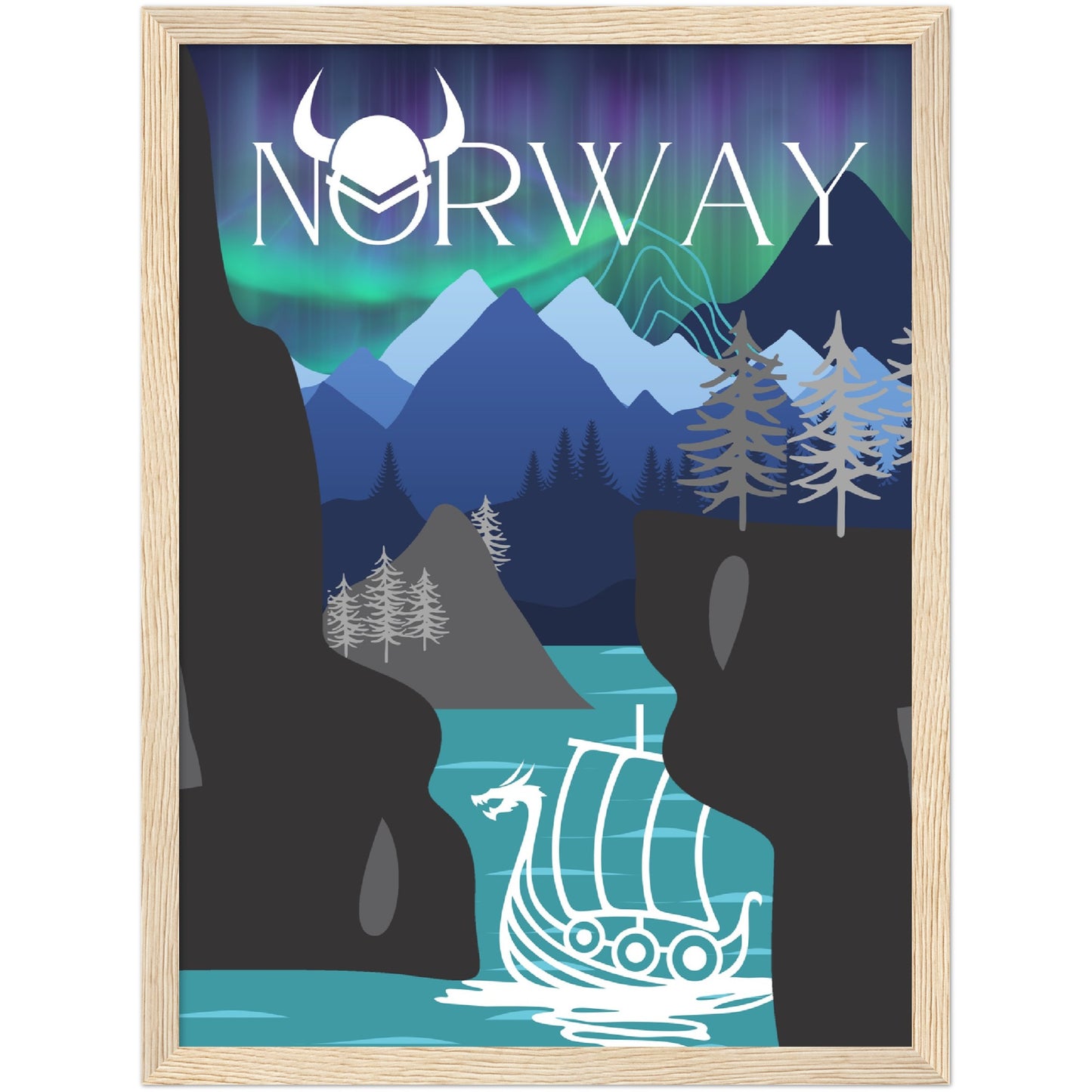 Norway Premium Wooden Framed Poster