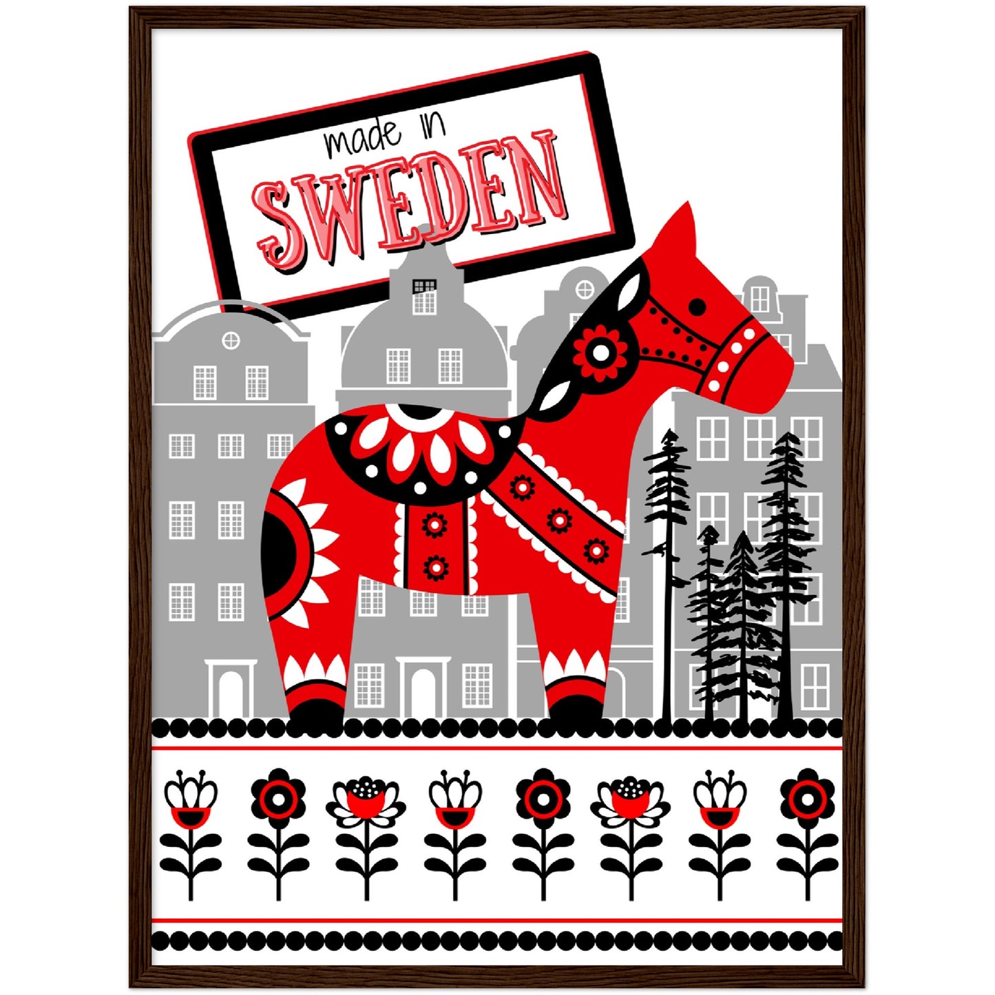 Sweden Premium Wooden Framed Poster