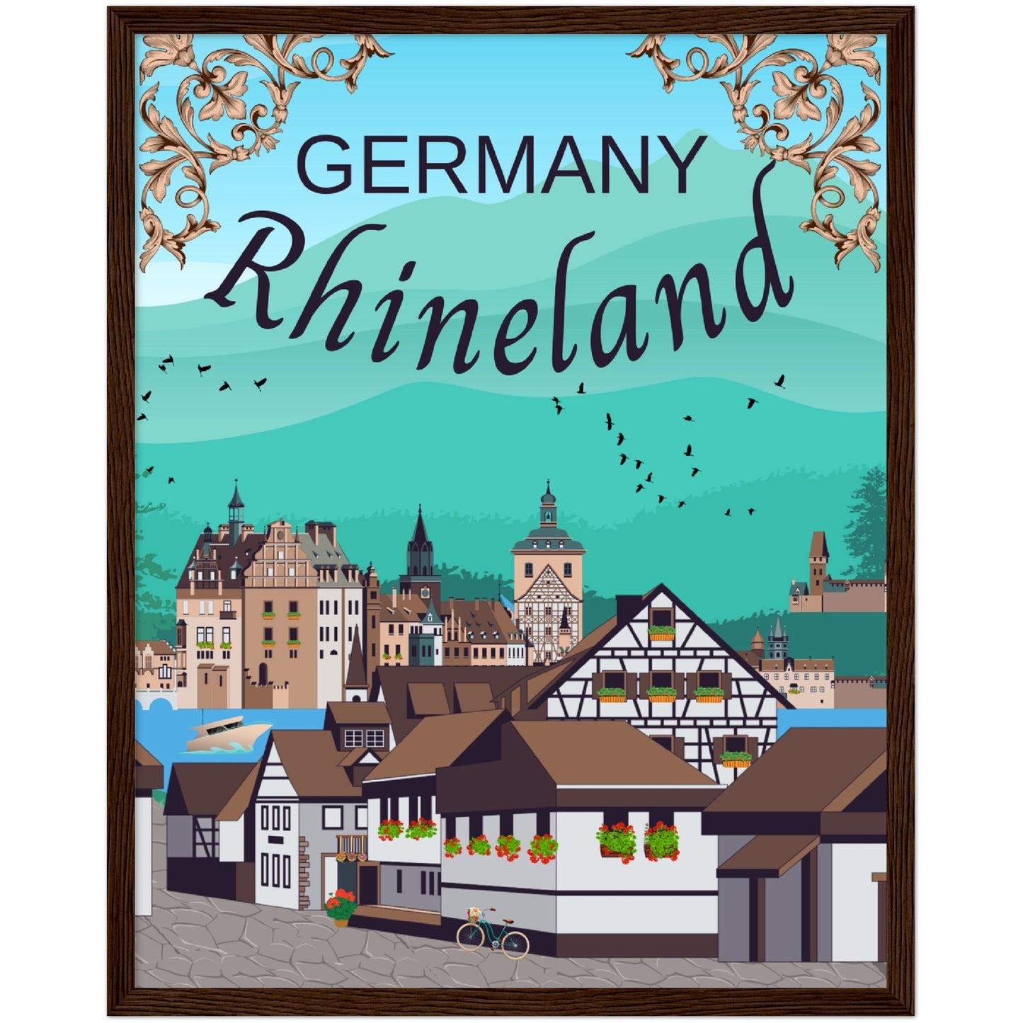 Germany Rhineland Premium Wooden Framed Poster