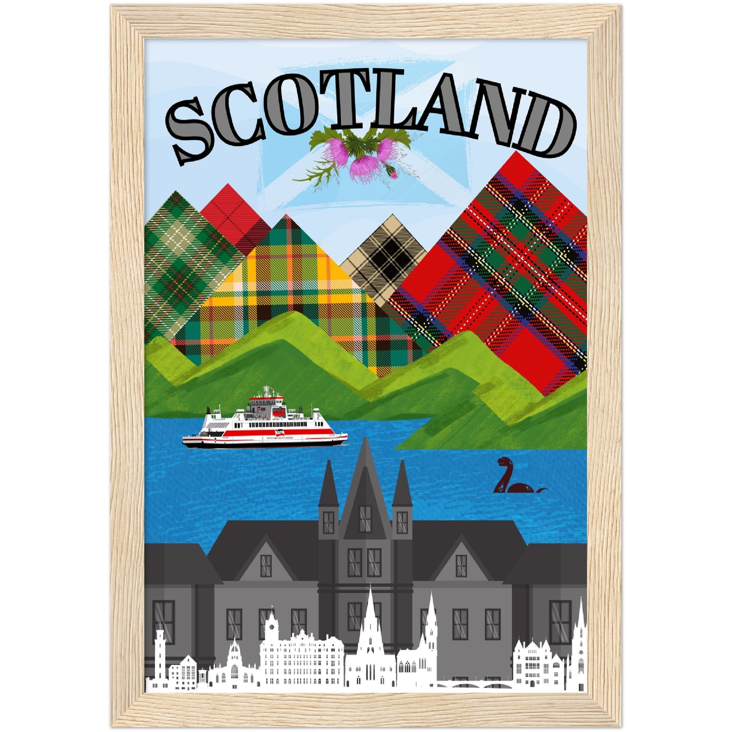 Scotland Premium Wooden Framed Poster