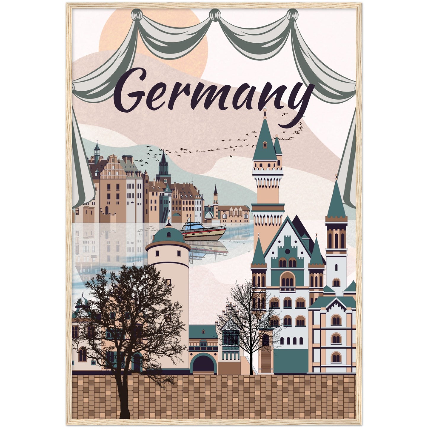 Germany Premium Wooden Framed Poster