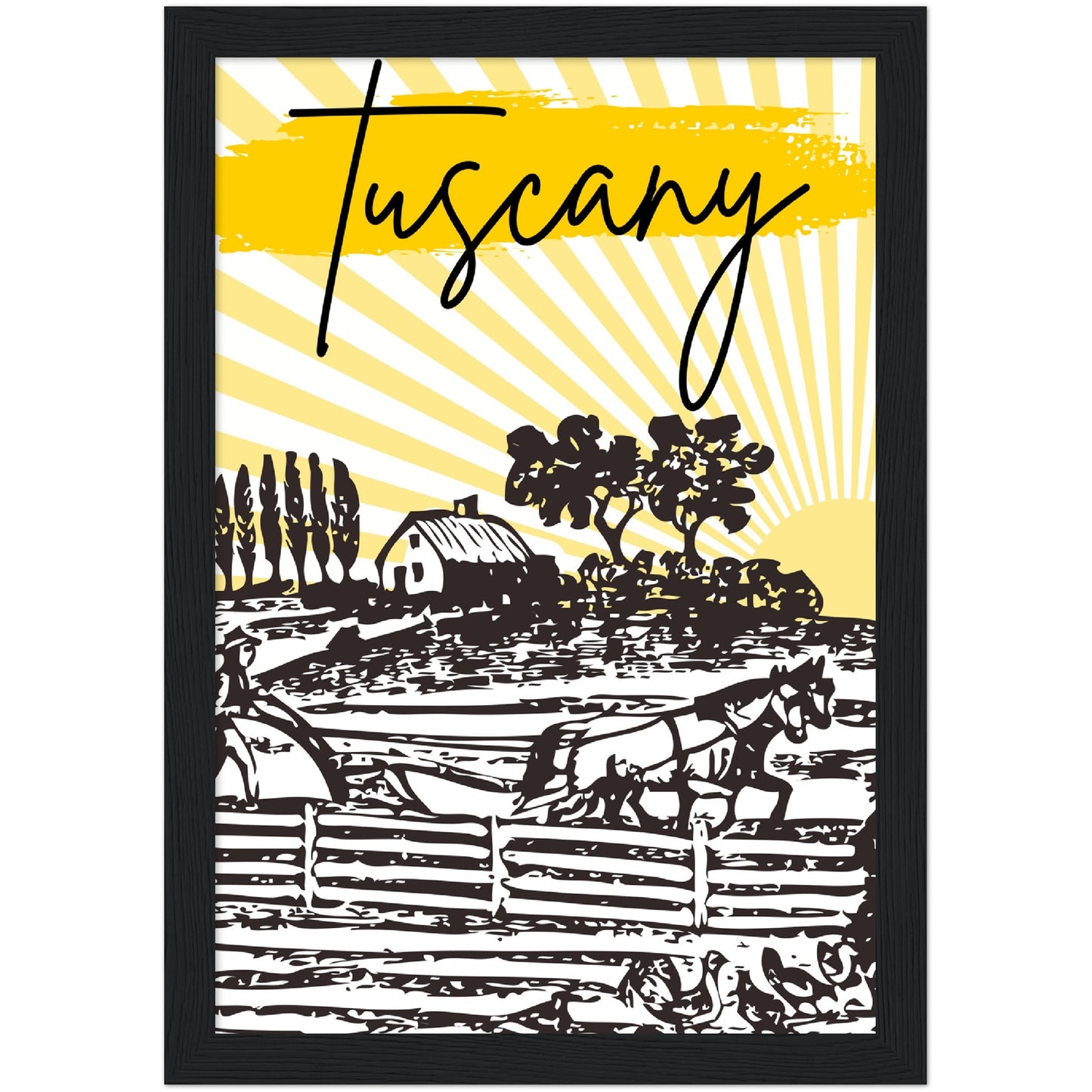 Tuscan Sunrise Premium Wooden Framed Poster