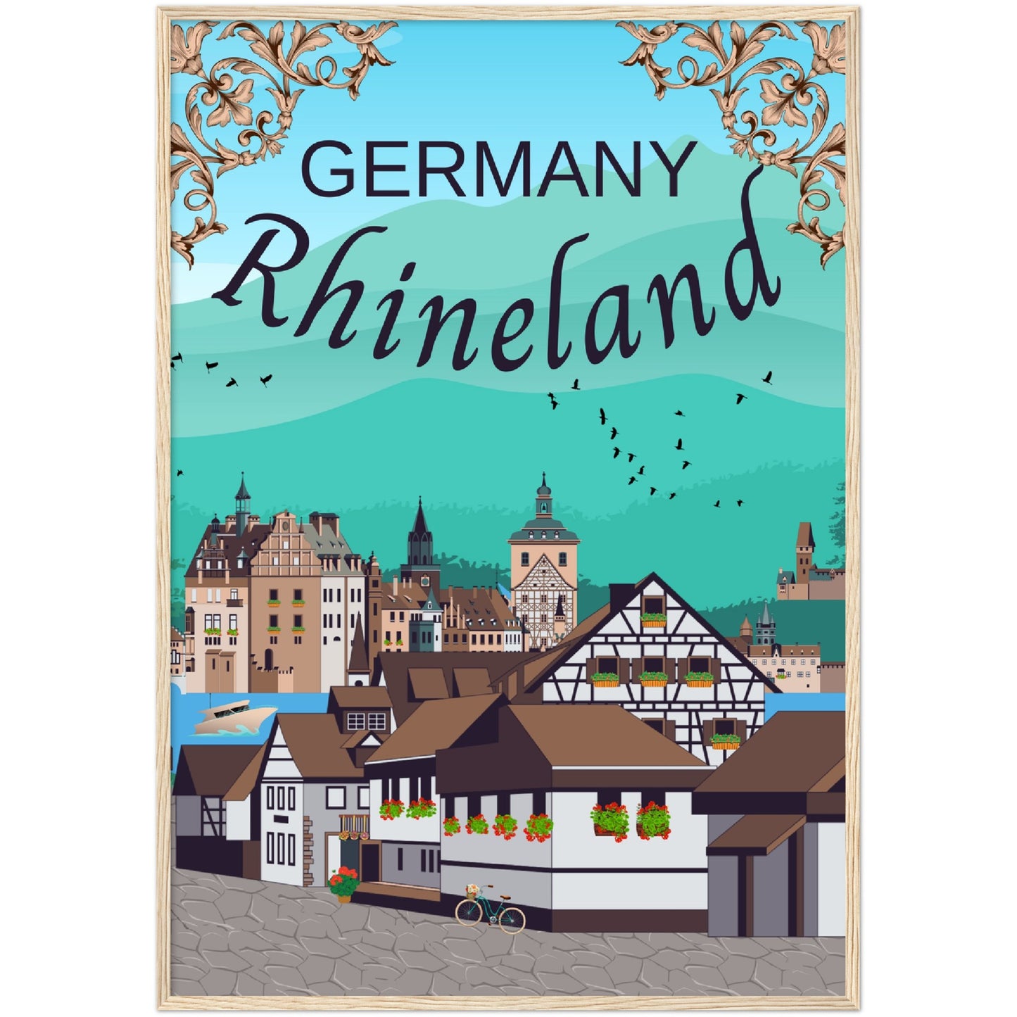 Germany Rhineland Premium Wooden Framed Poster