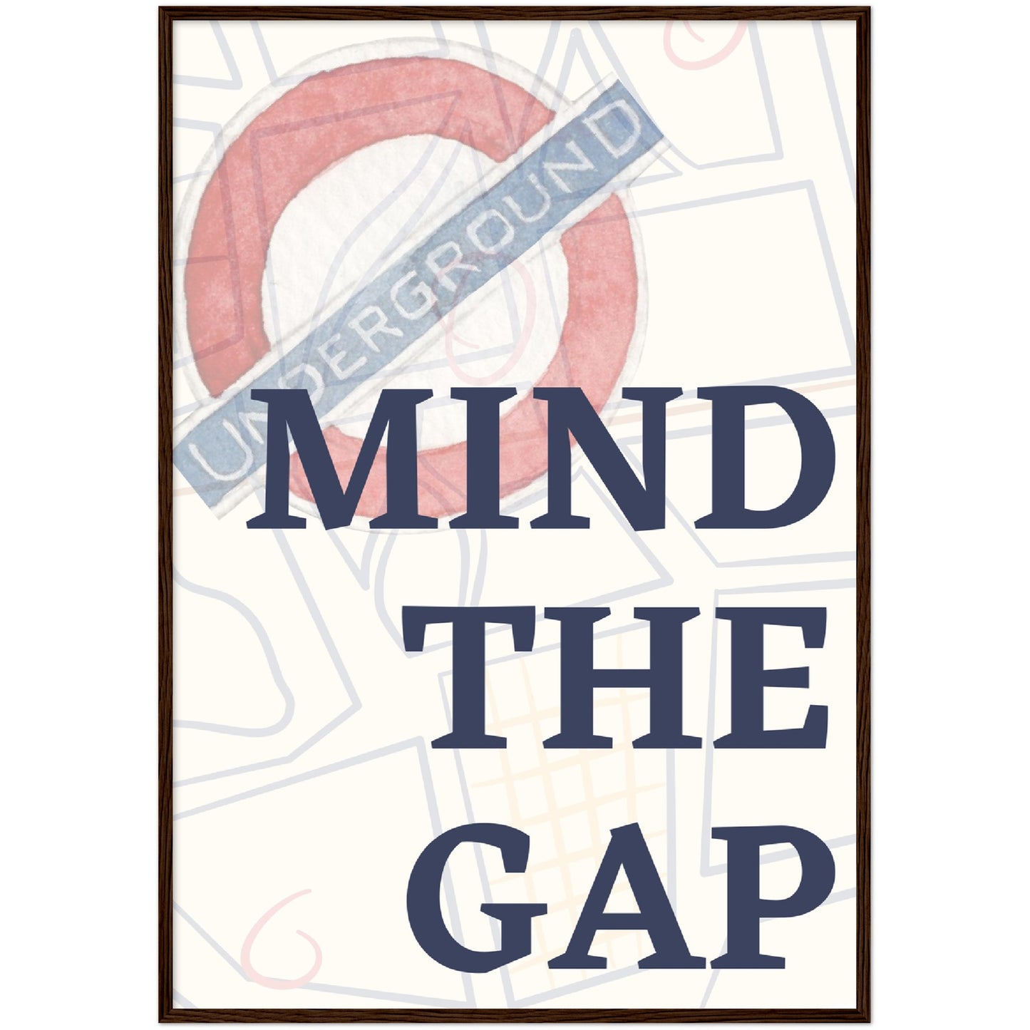 Mind the gap Underground Premium Wooden Framed Poster