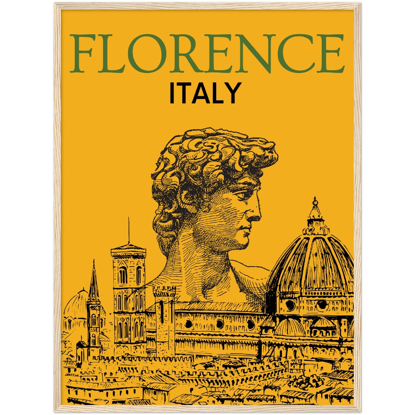 Florence Italy Premium Wooden Framed Poster