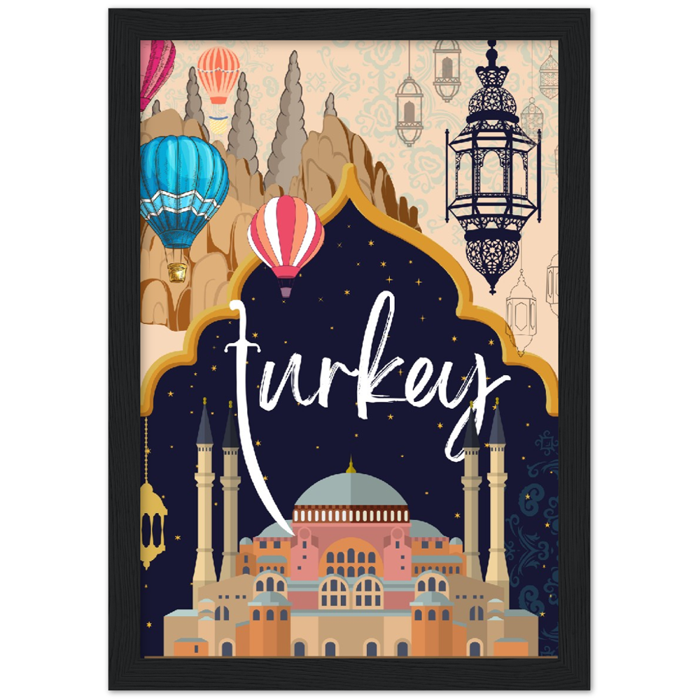 Take Me to Turkey Premium Wooden Framed Poster