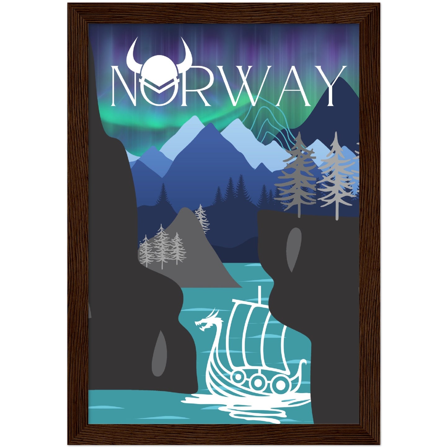 Norway Premium Wooden Framed Poster