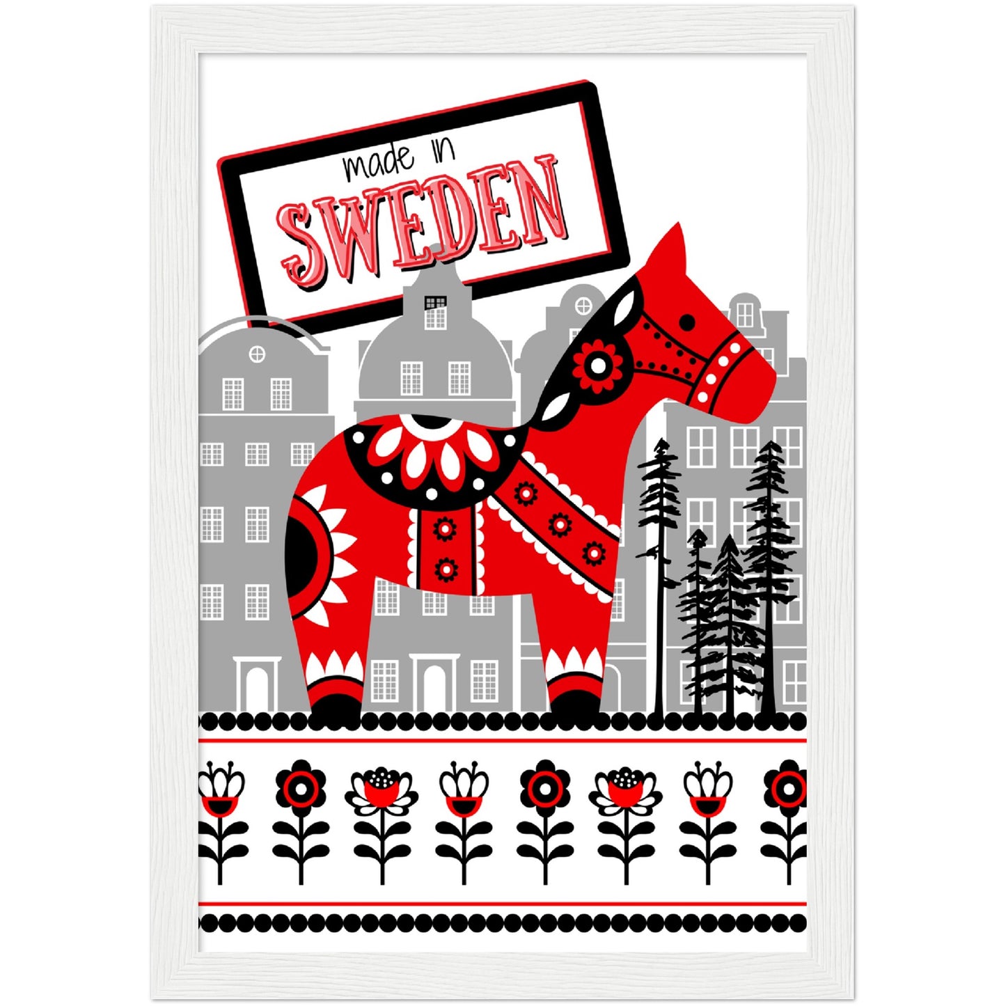 Sweden Premium Wooden Framed Poster