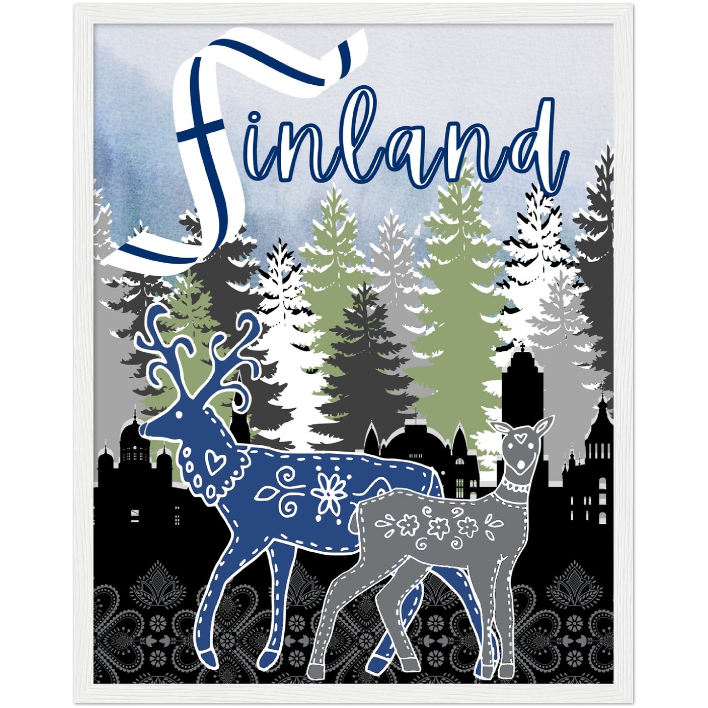 Finland Premium Wooden Framed Poster