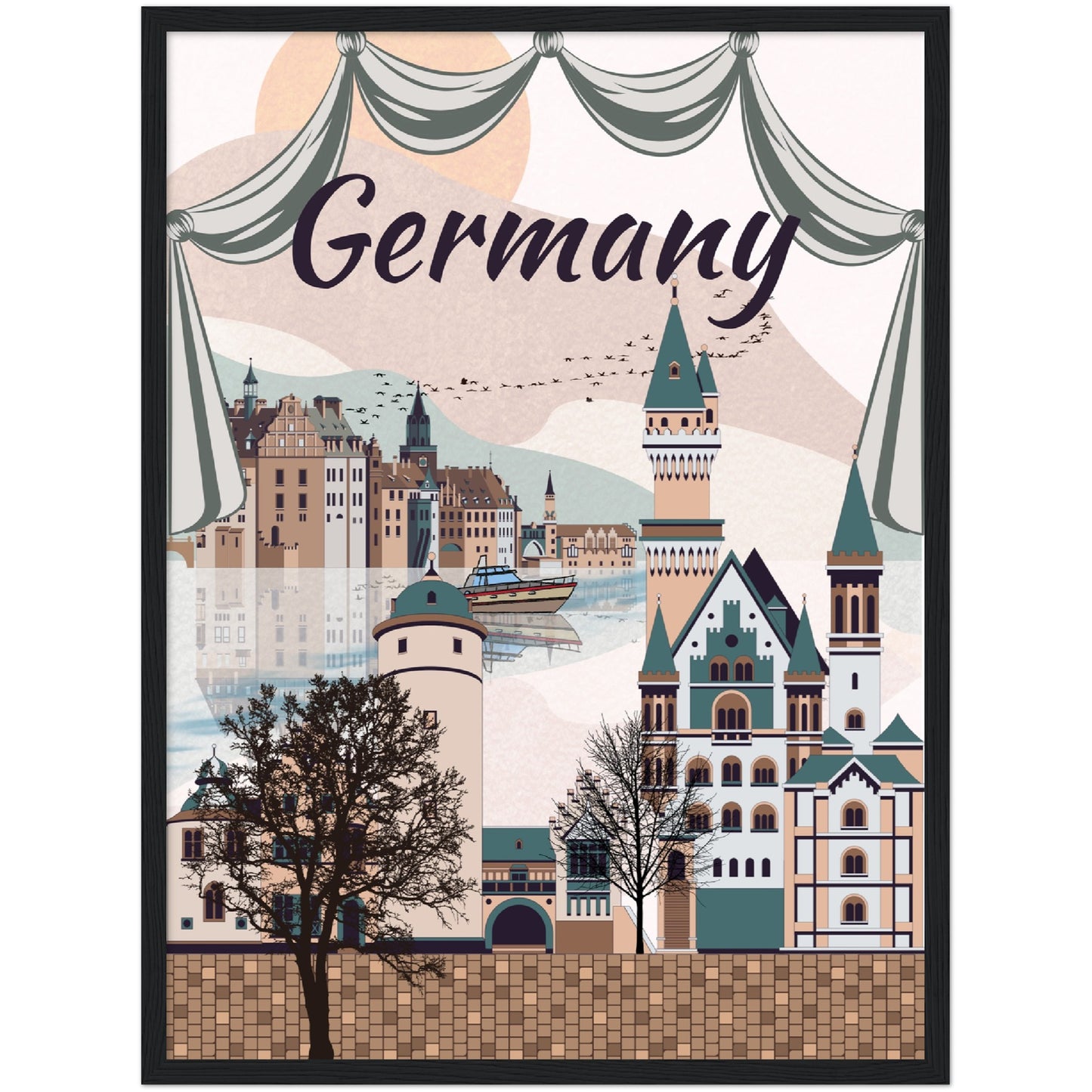 Germany Premium Wooden Framed Poster