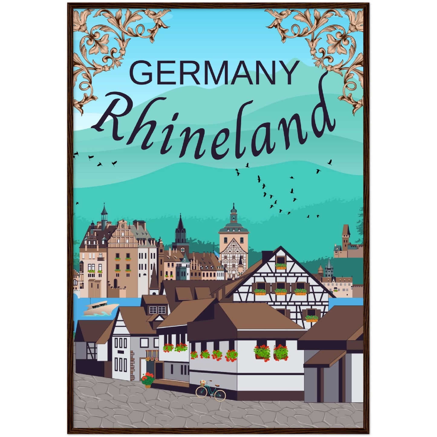 Germany Rhineland Premium Wooden Framed Poster