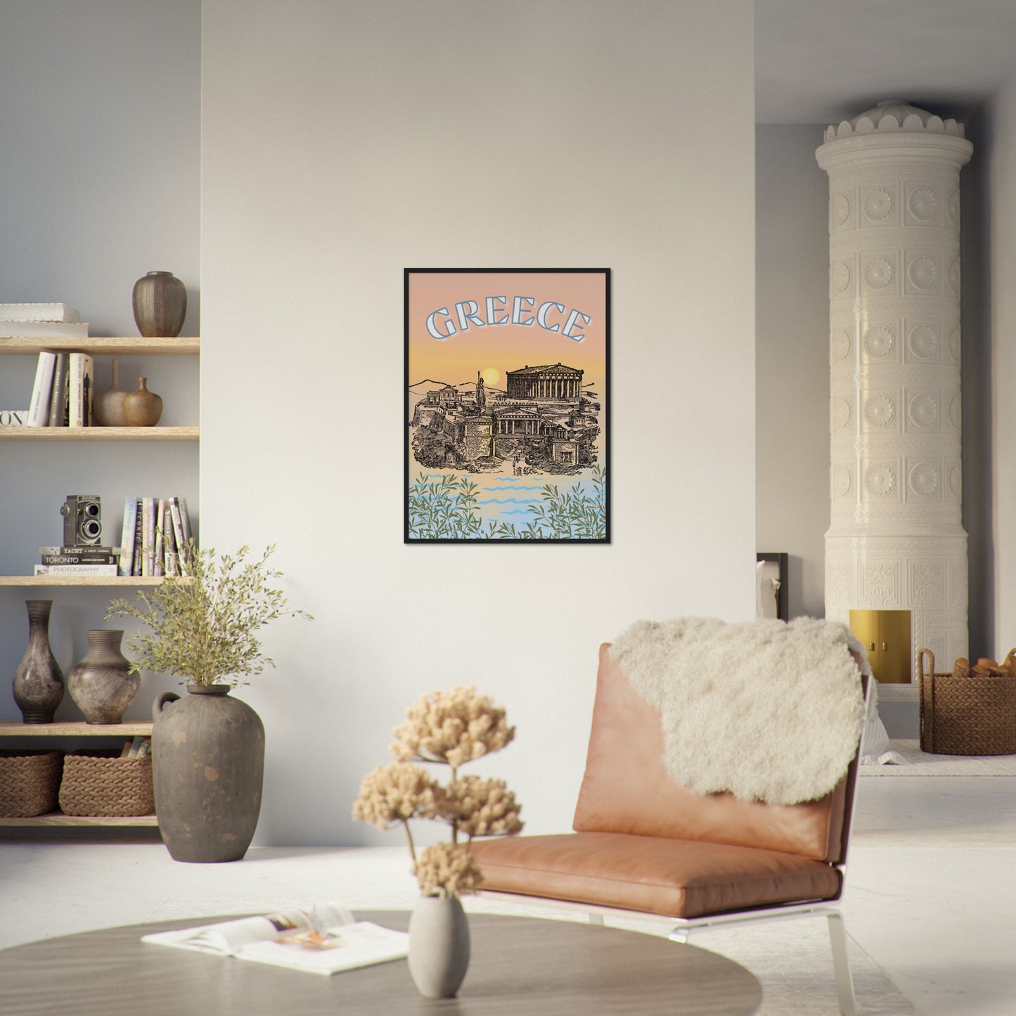 Greece Premium Wooden Framed Poster