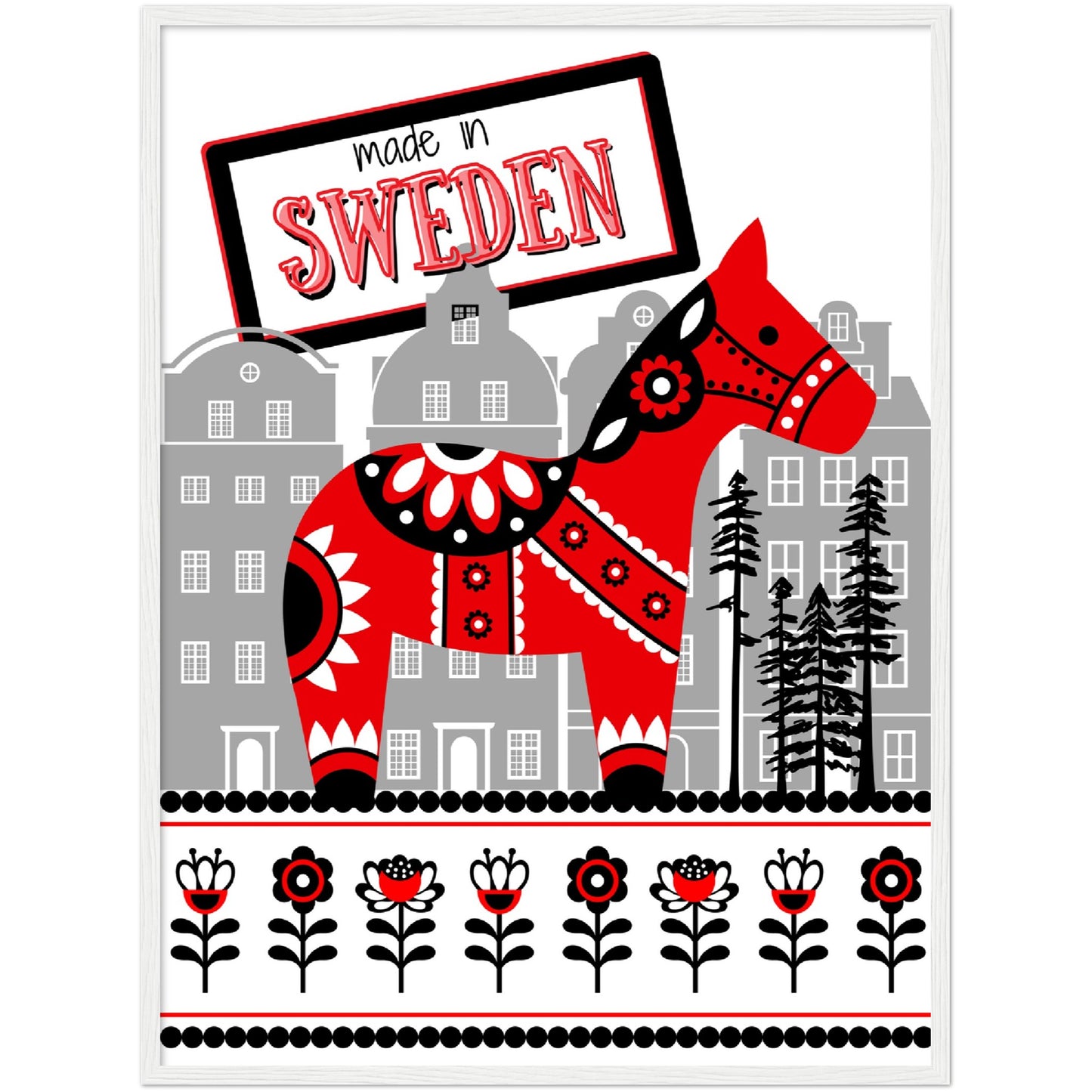 Sweden Premium Wooden Framed Poster