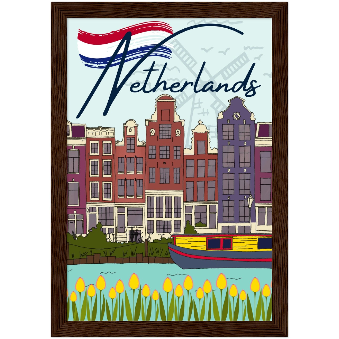 Netherlands Premium Wooden Framed Poster