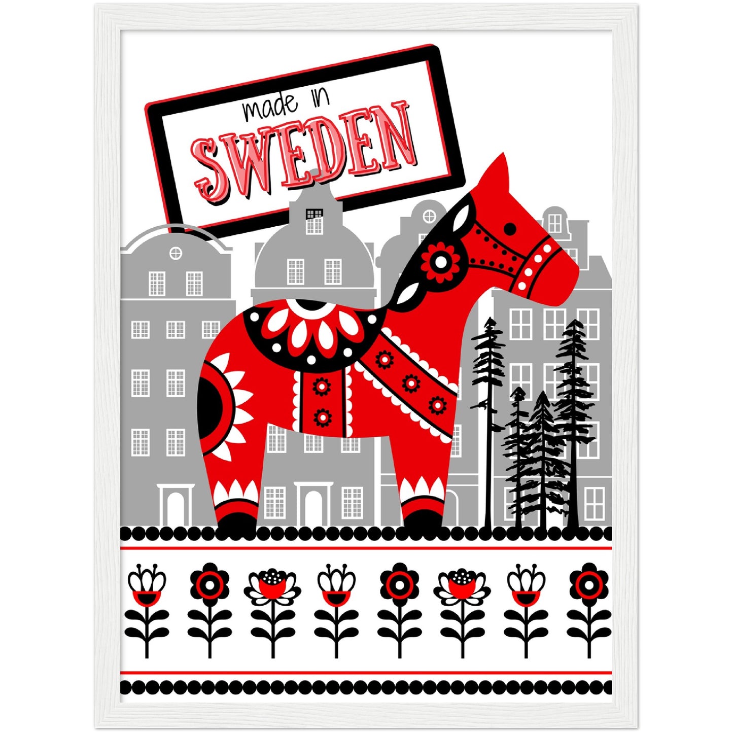 Sweden Premium Wooden Framed Poster