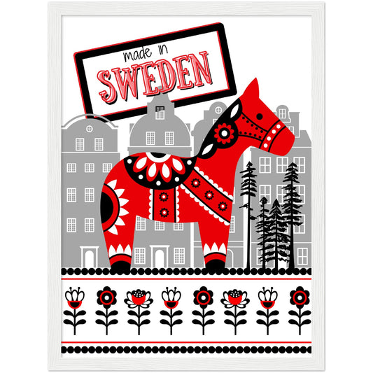 Sweden Premium Wooden Framed Poster