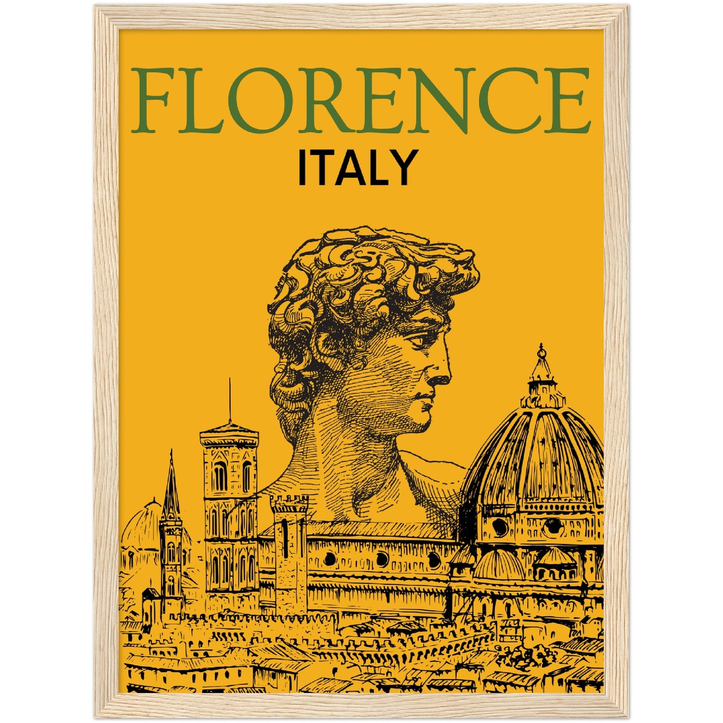 Florence Italy Premium Wooden Framed Poster